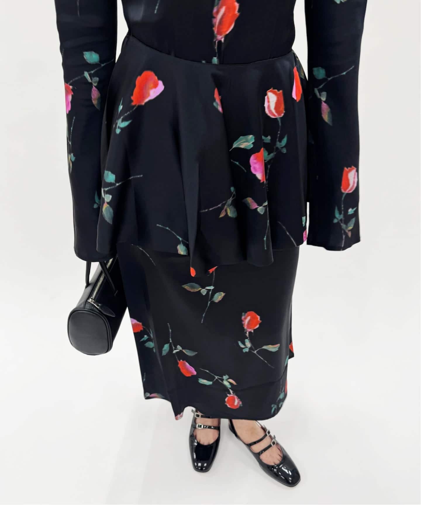 GANNI/ガニー】Printed Stretch Satin Midi Dress（ワンピース）｜EDIT