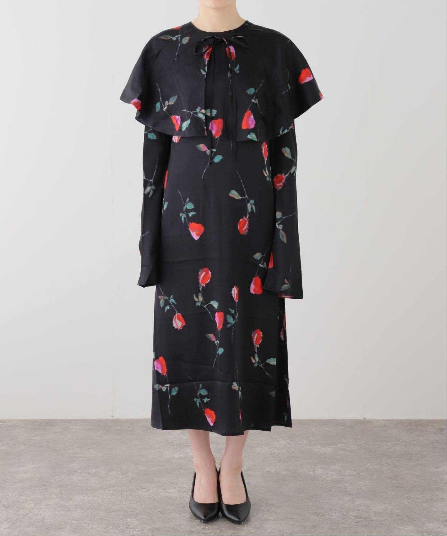 GANNI/ガニー】Printed Stretch Satin Midi Dress（ワンピース）｜EDIT
