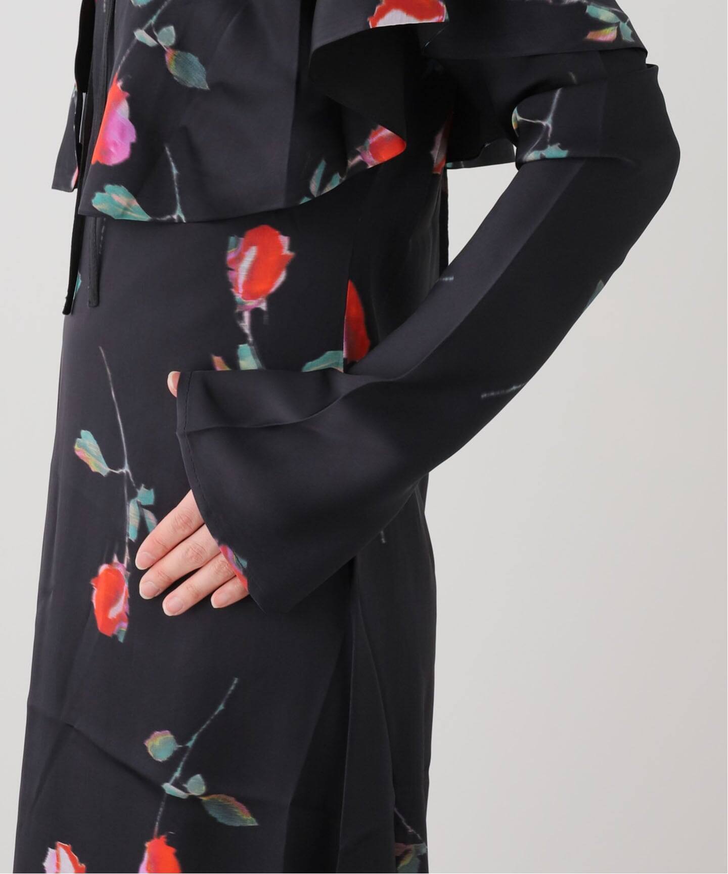 GANNI/ガニー】Printed Stretch Satin Midi Dress（ワンピース）｜EDIT