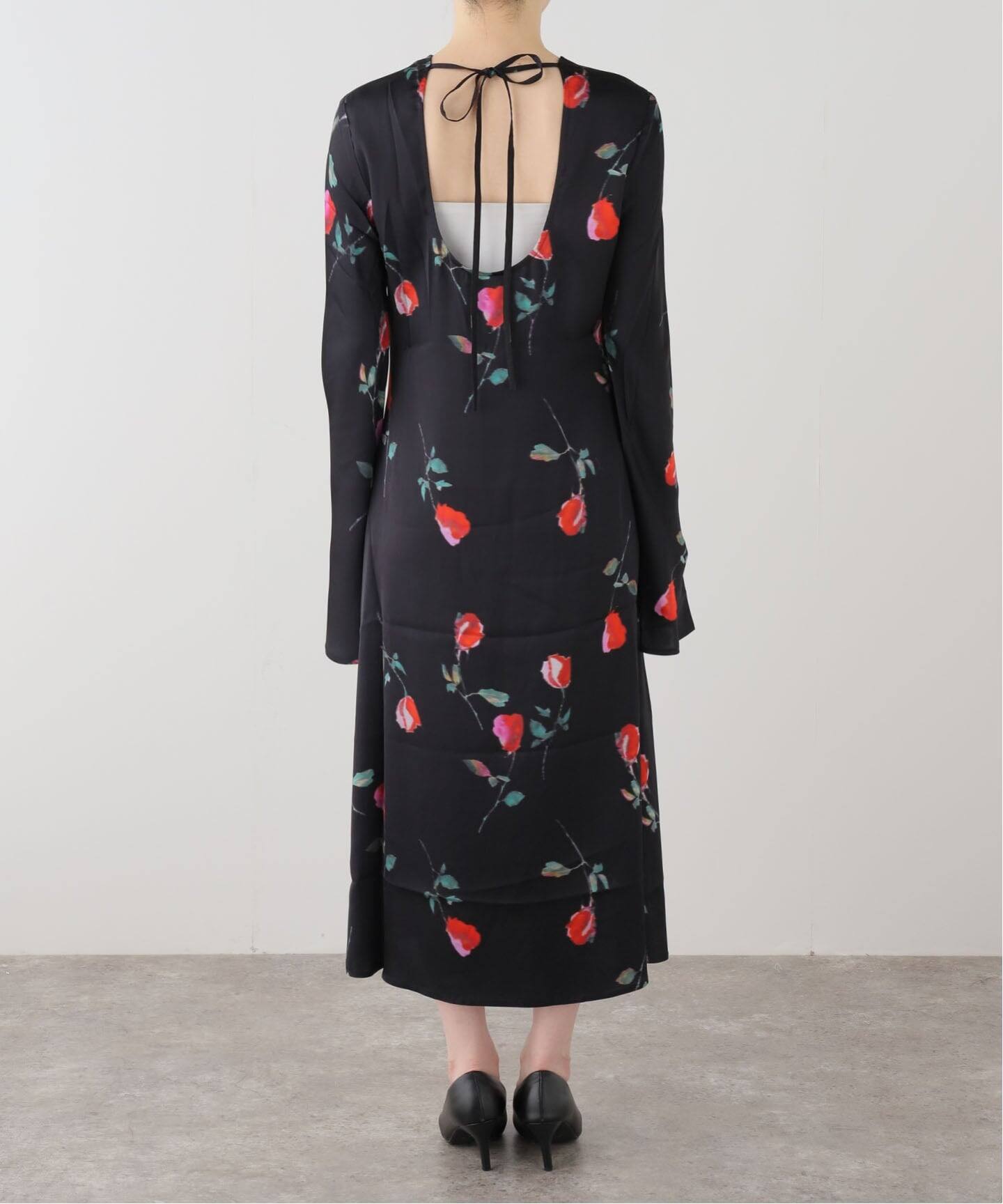 GANNI/ガニー】Printed Stretch Satin Midi Dress（ワンピース）｜EDIT