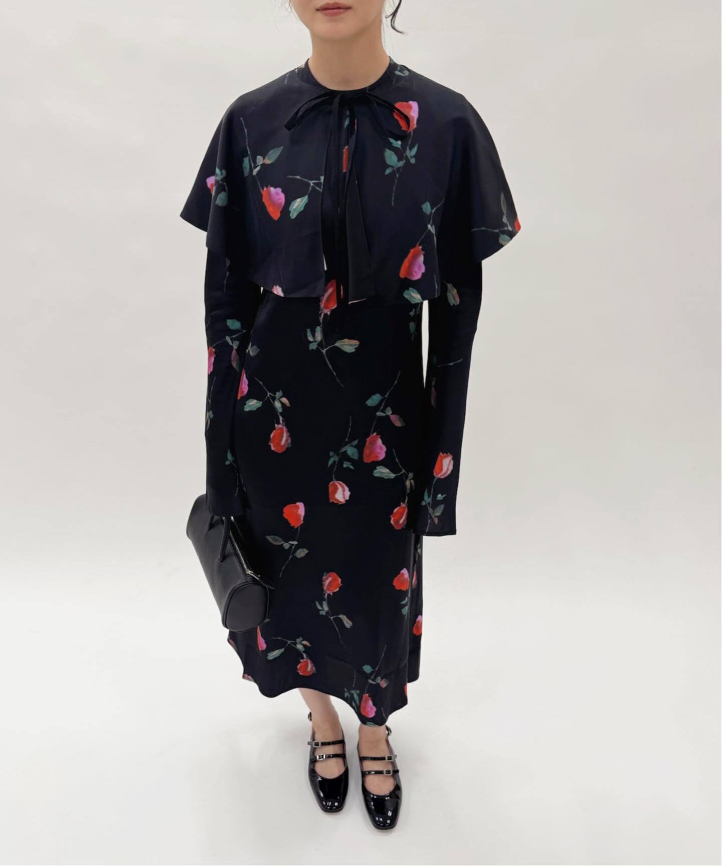 GANNI/ガニー】Printed Stretch Satin Midi Dress（ワンピース）｜EDIT 