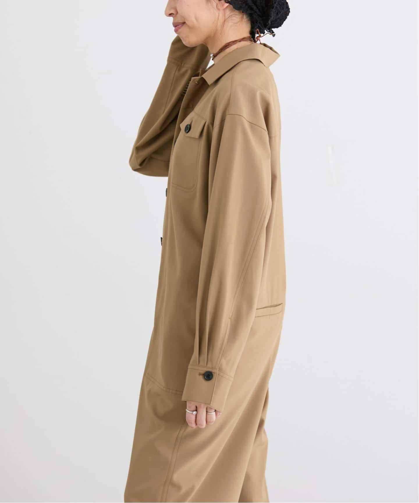 T/Wオープンカラーオールインワン（つなぎ／オールインワン）｜IENA