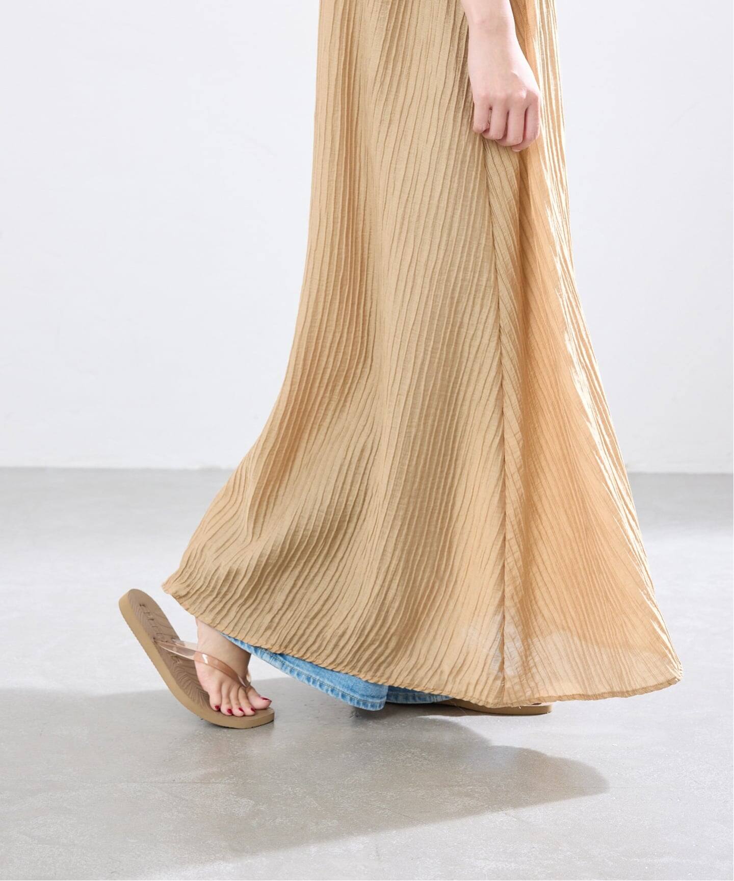 ESTHE/エステ Sheer Pleated Maxi Dress ワンピース 252-3200B 