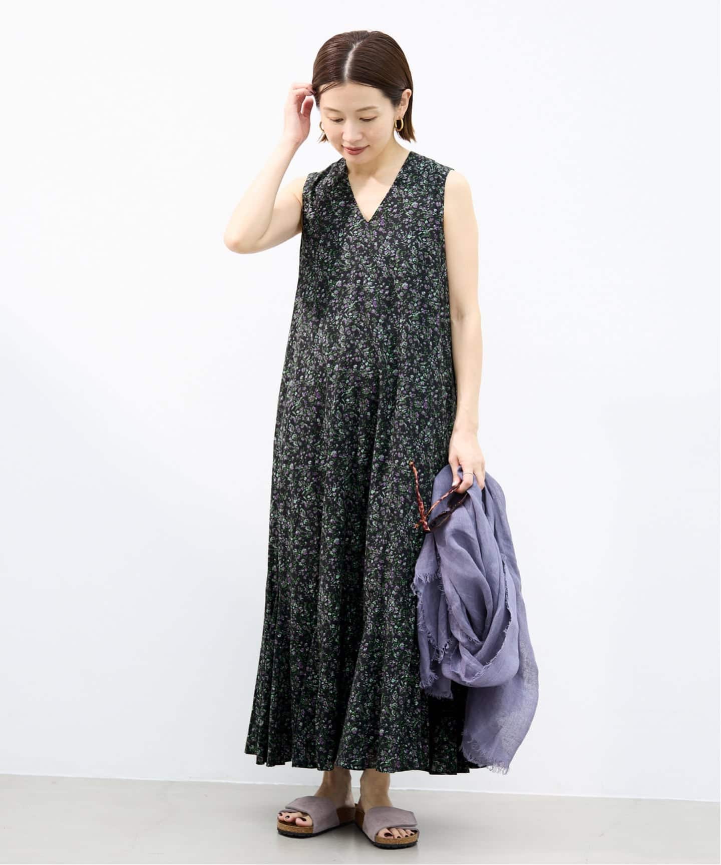 MARIHA/マリハIENA別注 春の月のドレス ショートスリーブ カーキ MARIHA/マリハ 別注 夏の月影のドレス PRINT 3211268153（ワンピース