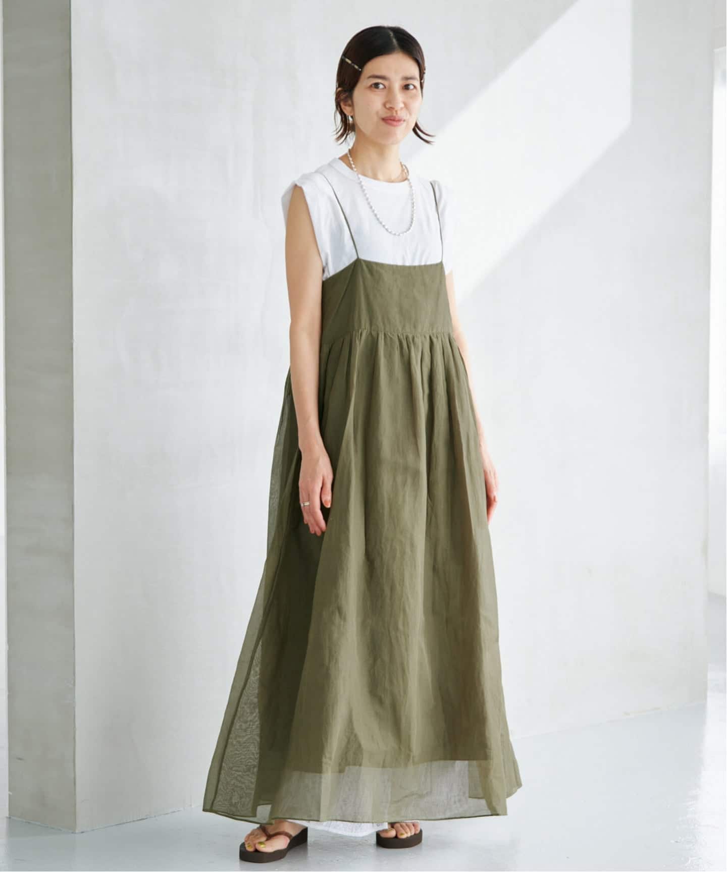 予約》MARILYN MOON/マリリンムーン sheer cotton 2way op ワンピース