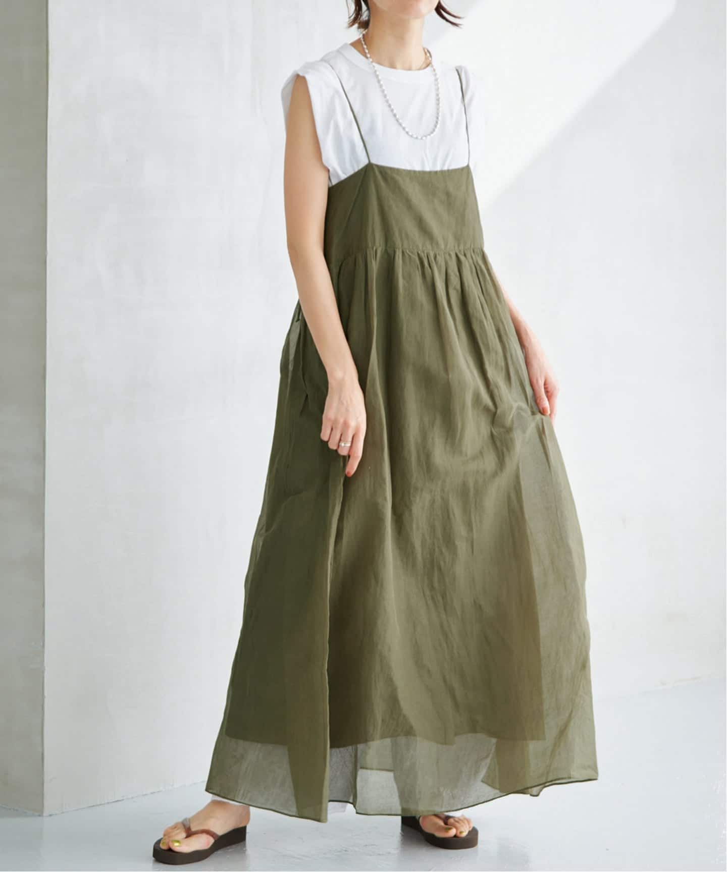 予約》MARILYN MOON/マリリンムーン sheer cotton 2way op ワンピース