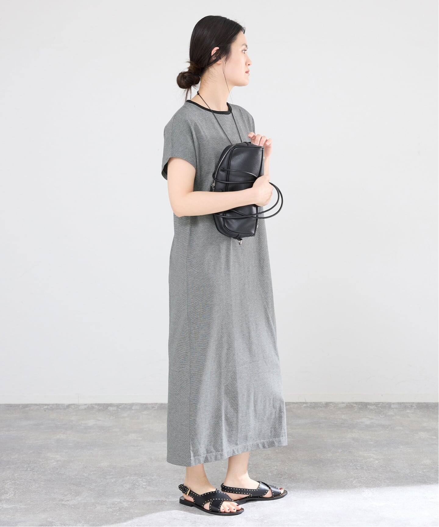 美品！ATON SUVIN 60/2 オーバーサイズ ワンピース グレー ロング ATON/エイトン SUVIN 60/2 CAP SLEEVE DRESS ワンピース（ワンピース