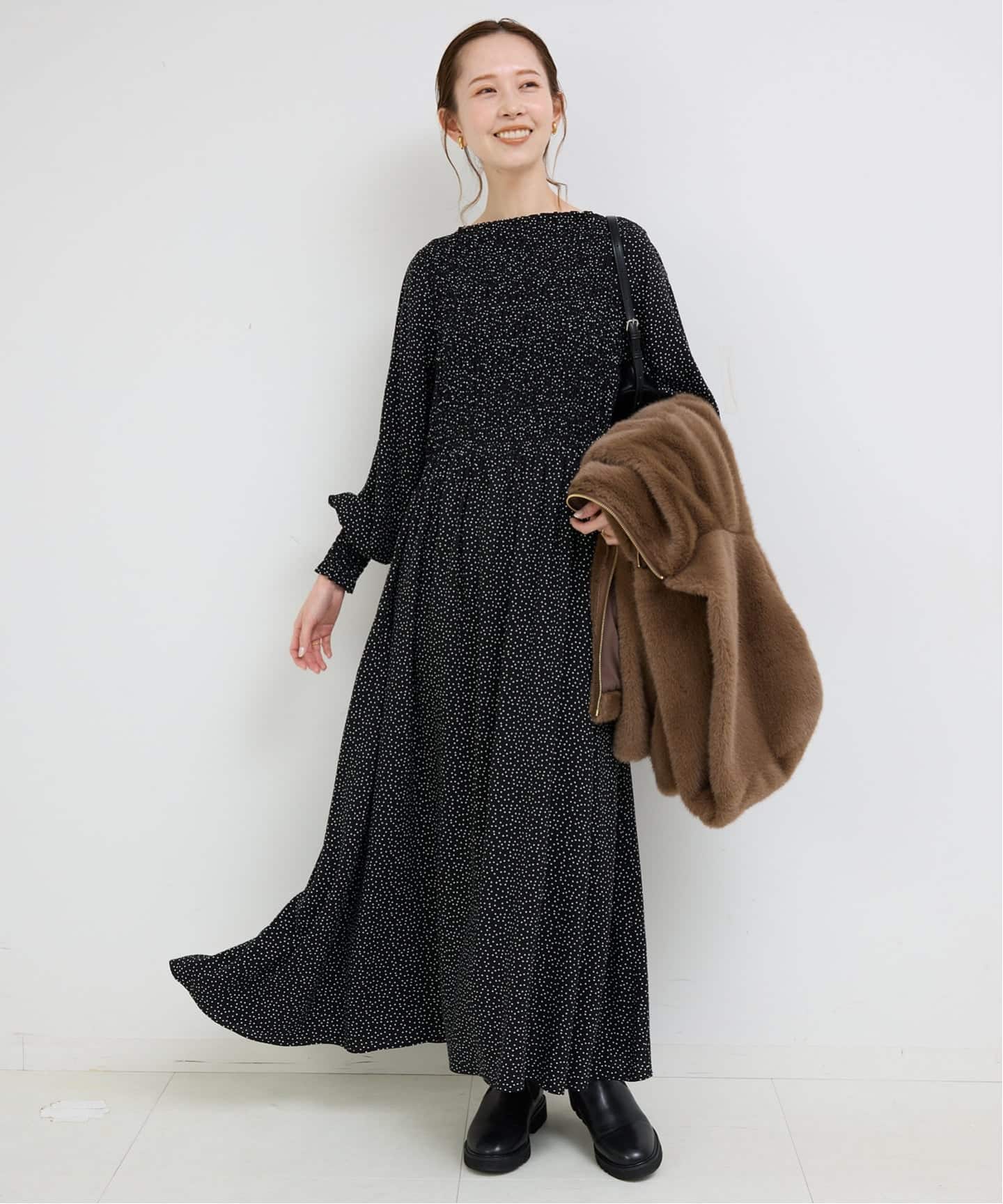 追加2予約》ドットシャーリングワンピース（ワンピース）｜SLOBE IENA