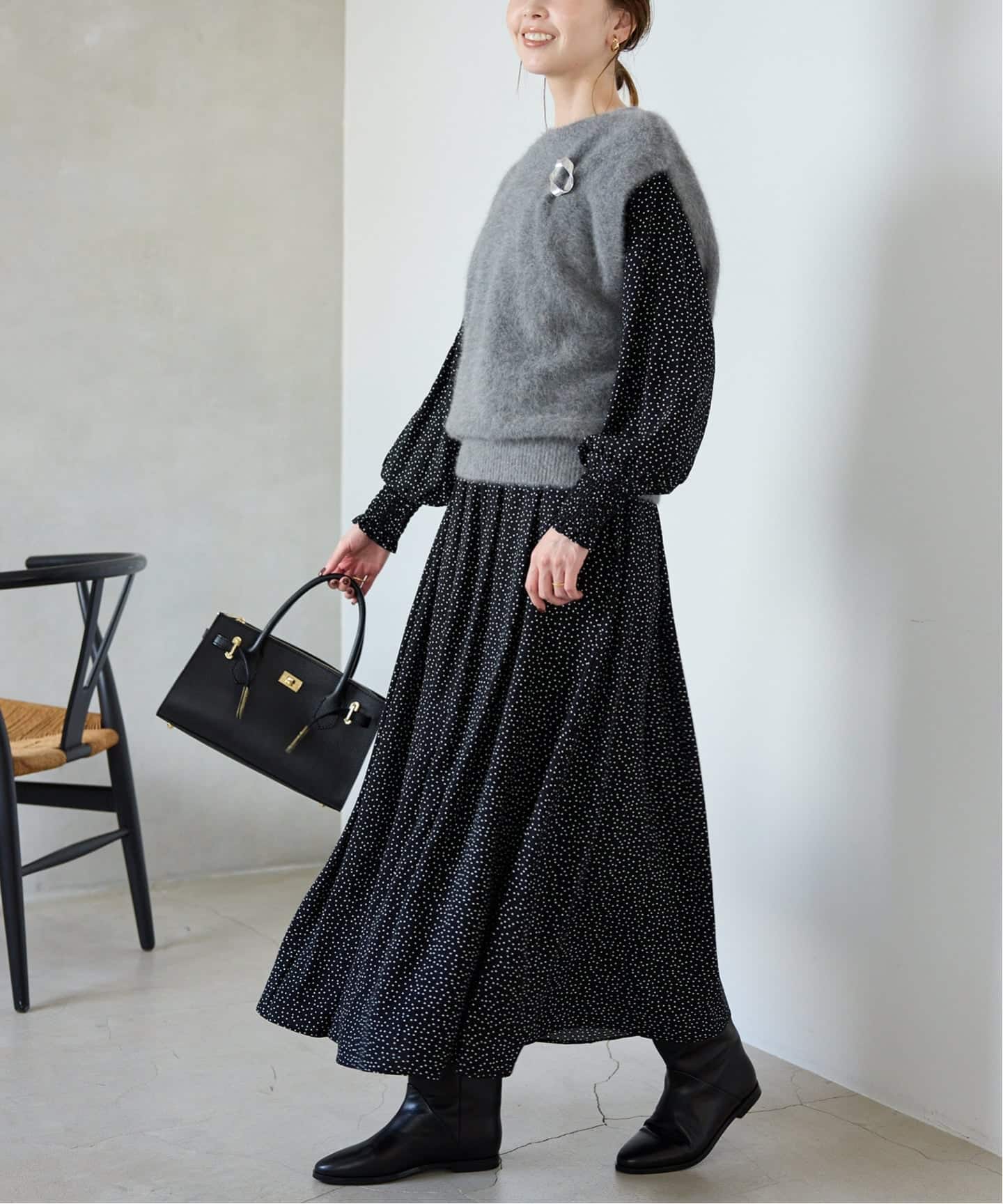 追加2予約》ドットシャーリングワンピース（ワンピース）｜SLOBE IENA