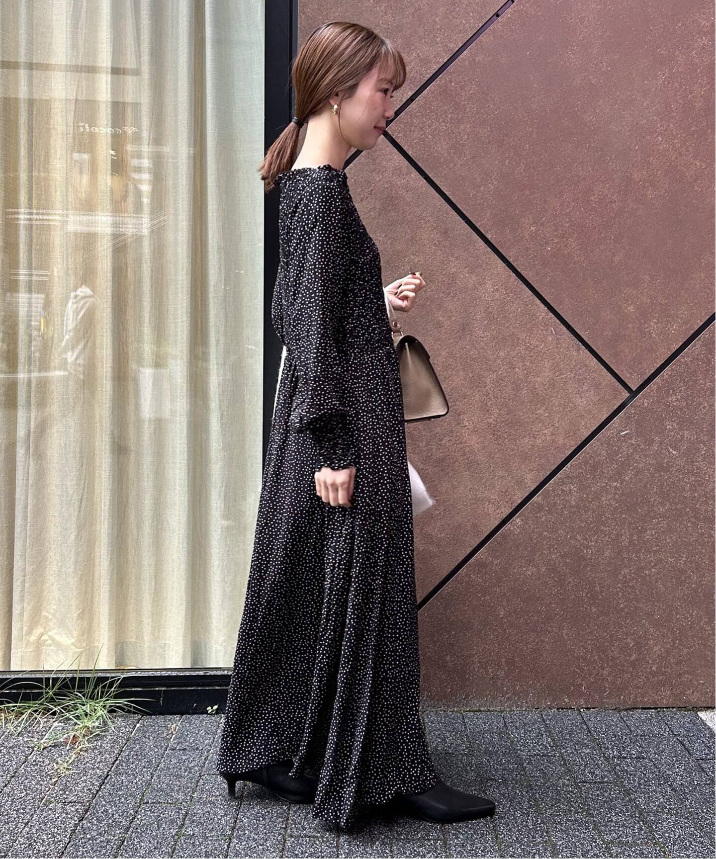 SLOBE IENAドットシャーリングワンピース美品 追加2予約》ドットシャーリングワンピース（ワンピース）｜SLOBE IENA