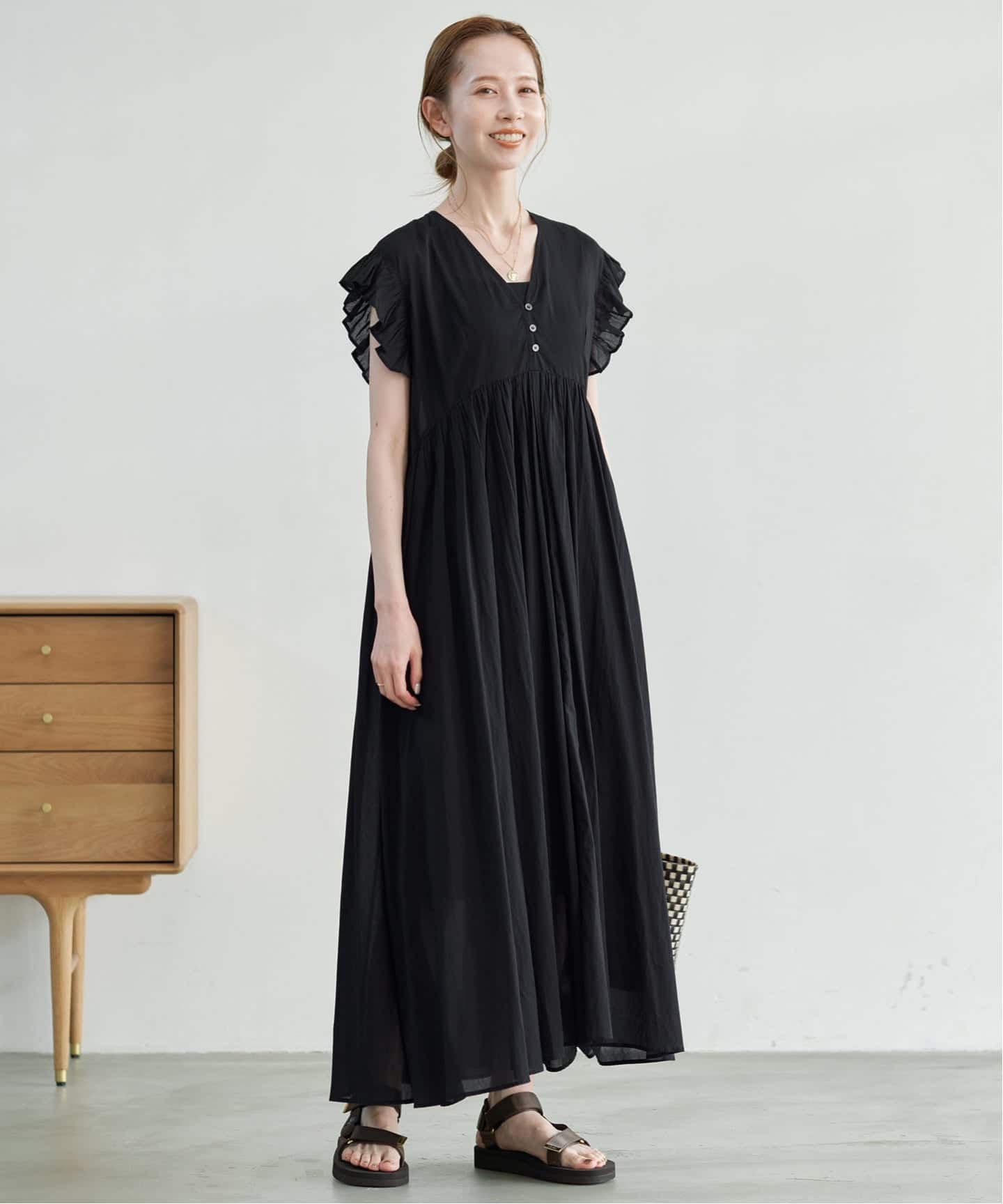 SLOBE IENA/コットンボイルフリルワンピース/今期新作/dress 追加》コットンボイルフリルワンピース（ワンピース）｜SLOBE IENA