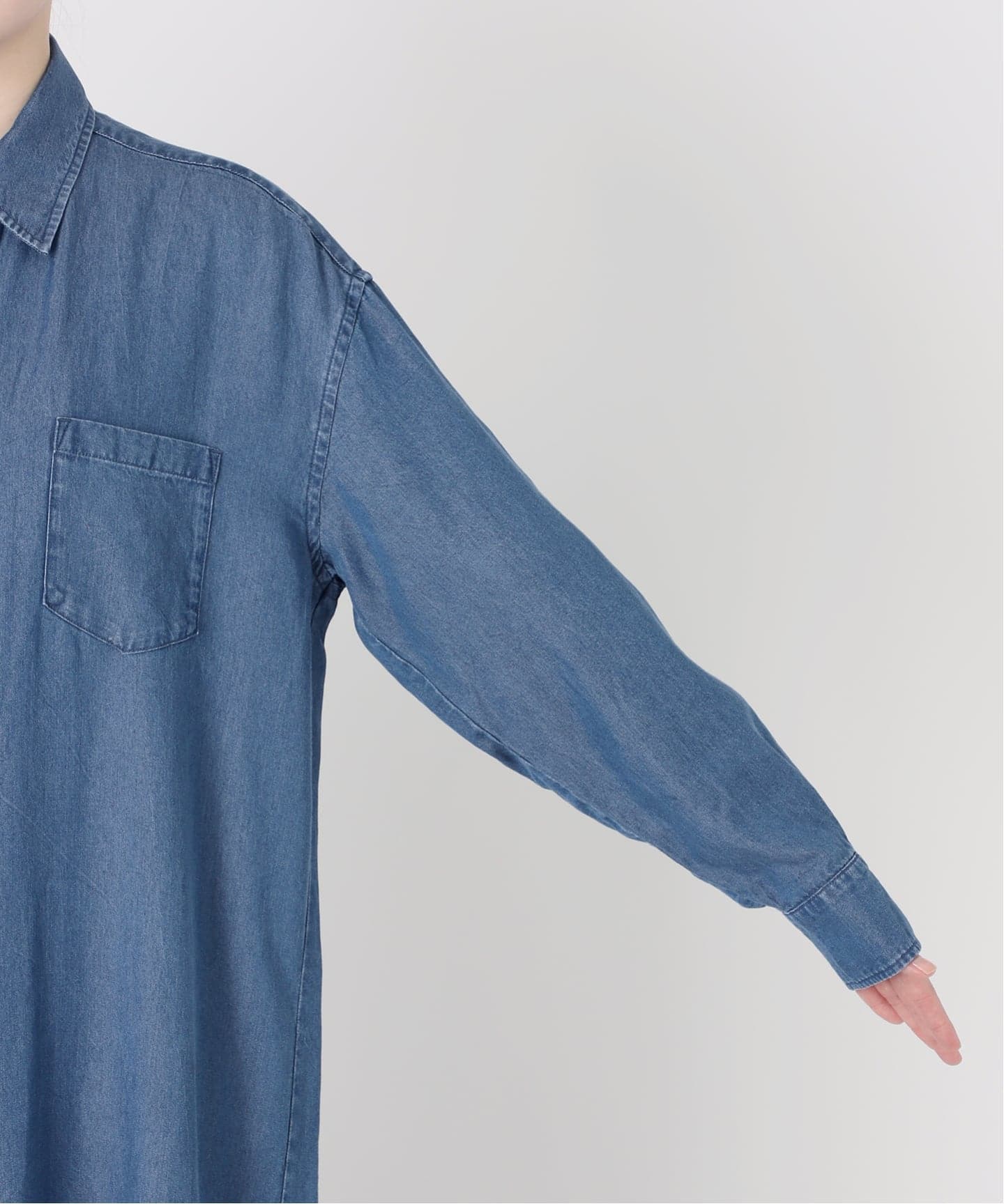 WEB限定/追加予約》デニムライクシャツワンピース（ワンピース