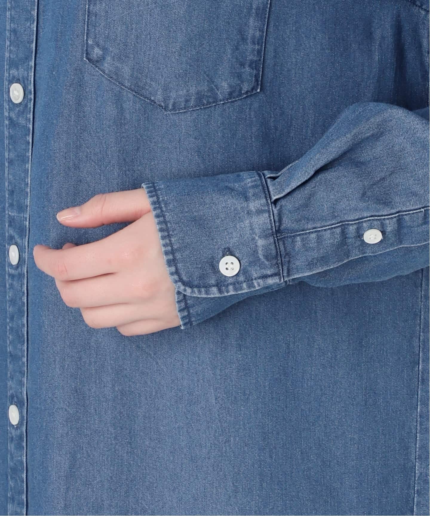 WEB限定/追加予約》デニムライクシャツワンピース（ワンピース