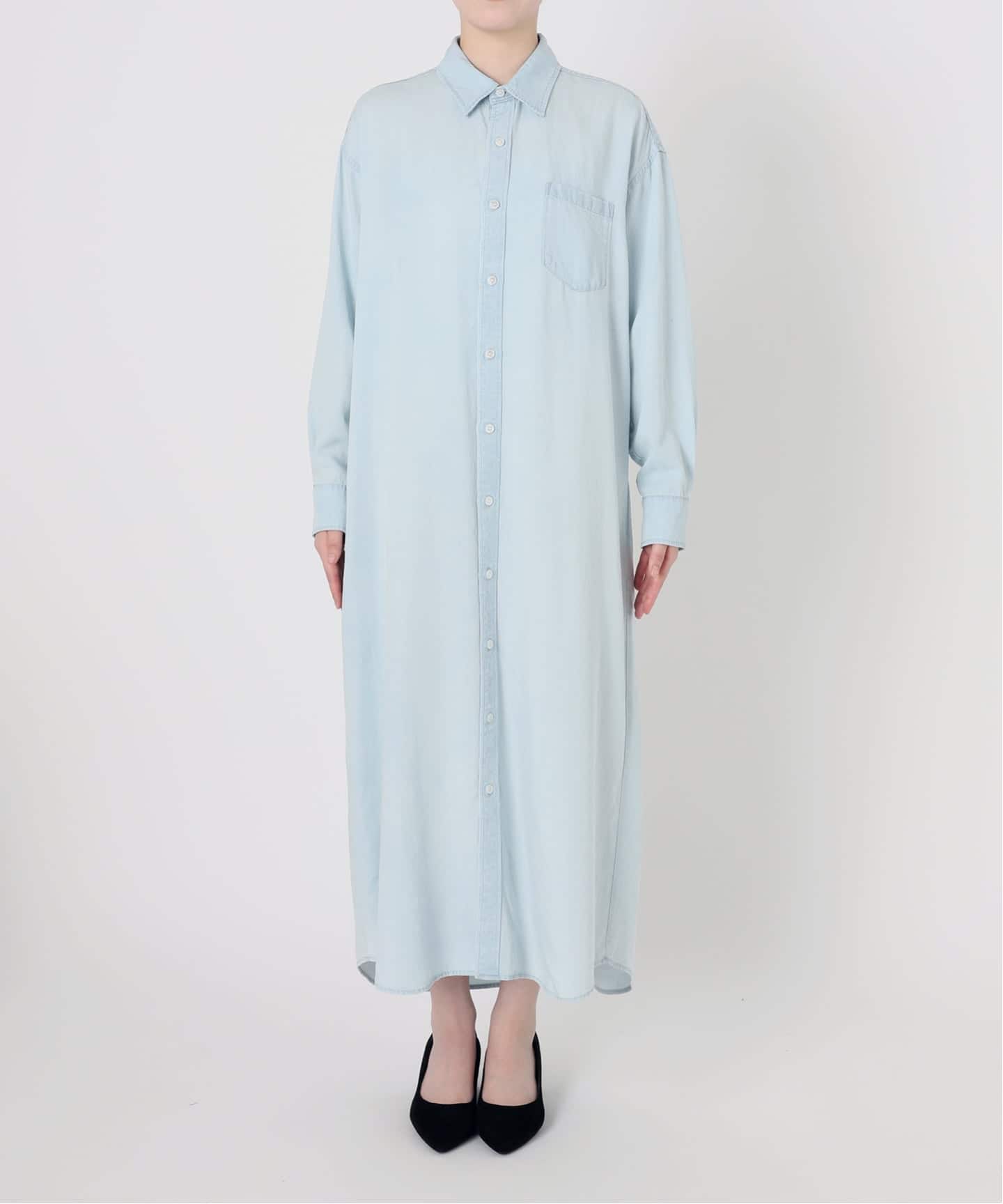 WEB限定/追加予約》デニムライクシャツワンピース（ワンピース