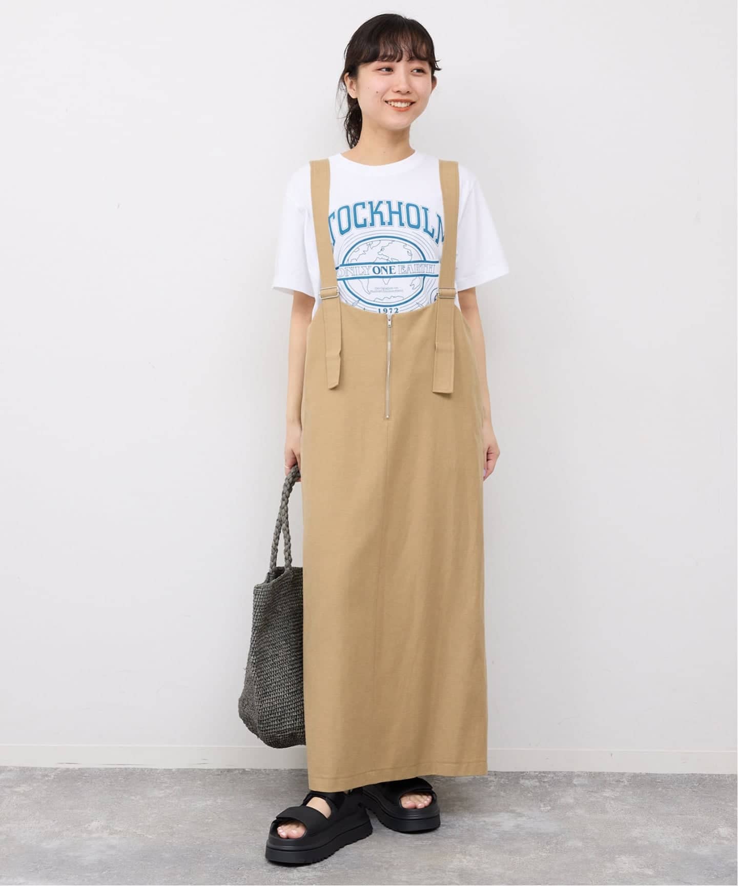 WEB限定》アイラインフロントジップジャンパースカート（ワンピース