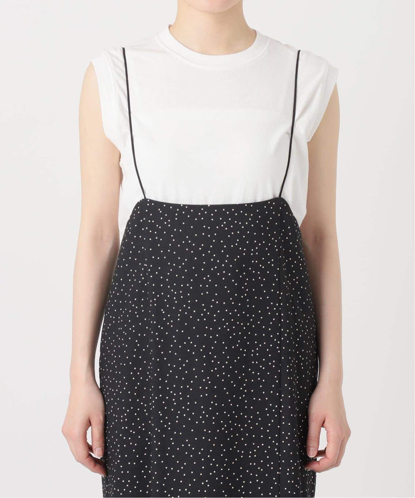SLOBE IENA ドットキャミワンピース×ノースリーブティーシャツセット 2枚セット/追加2》アイラインキャミワンピース×ノースリーブTEEセット