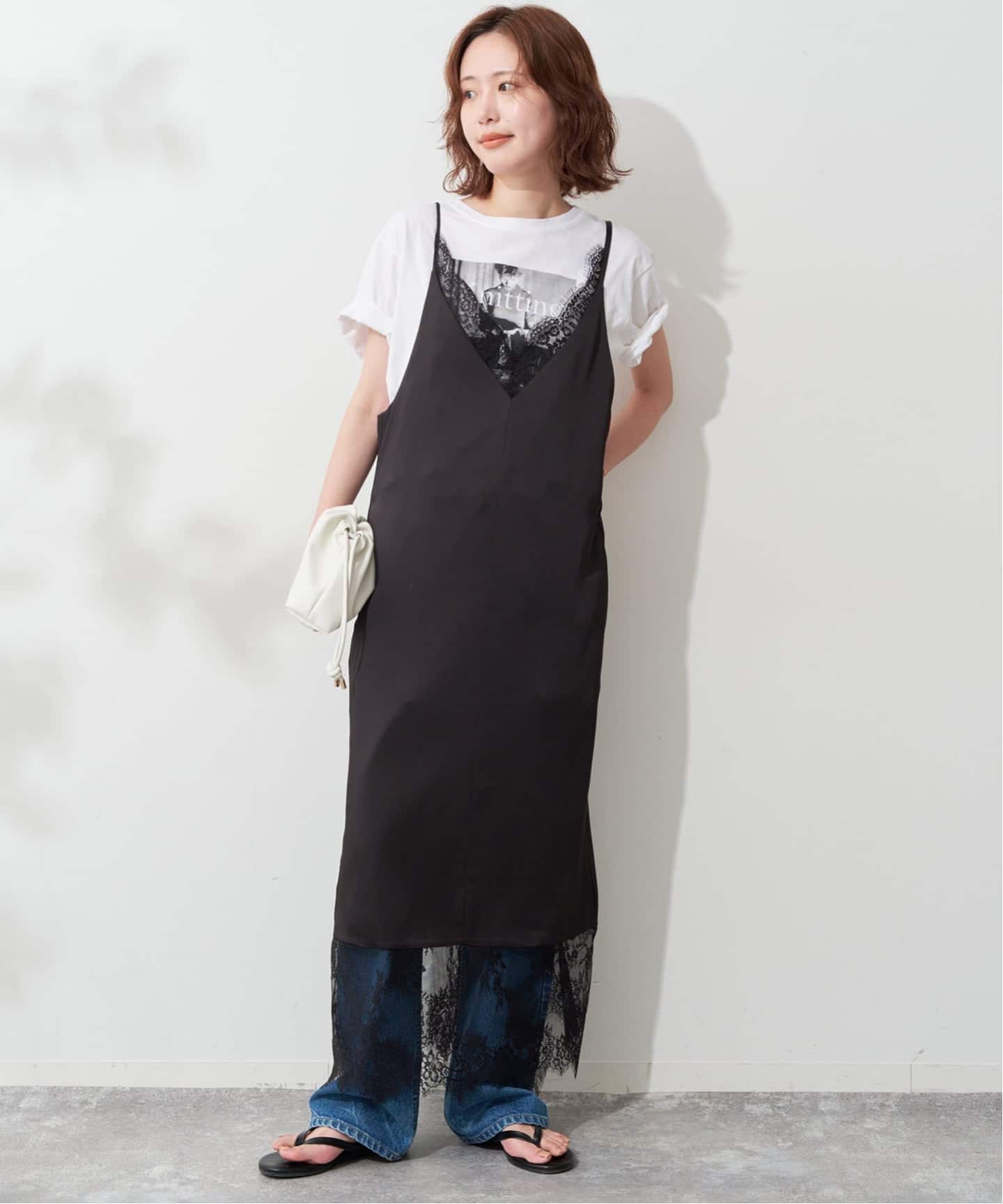 WEB限定カラー有り/追加》レースサテンワンピース（ワンピース