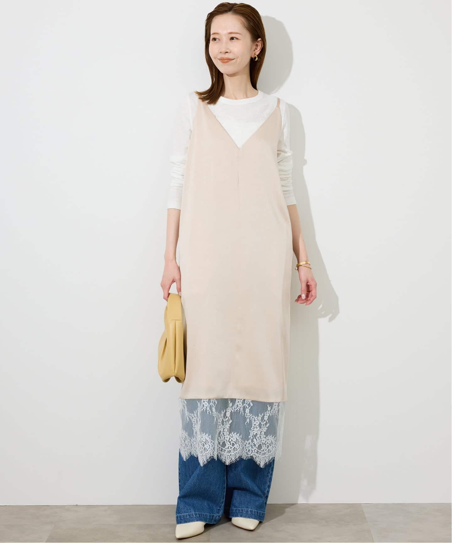 WEB限定カラー有り/追加2予約》レースサテンワンピース（ワンピース