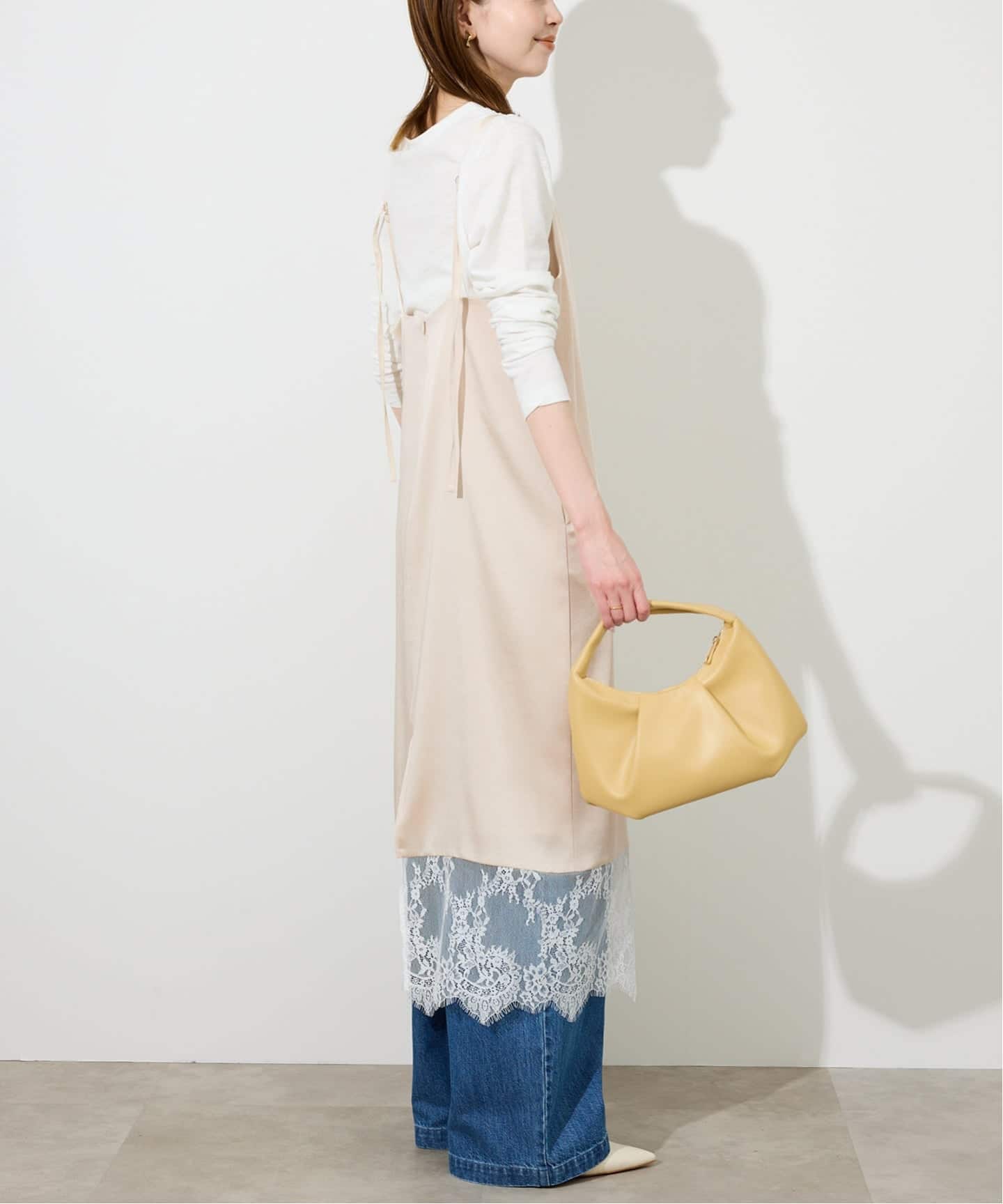 WEB限定カラー有り/追加2予約》レースサテンワンピース（ワンピース