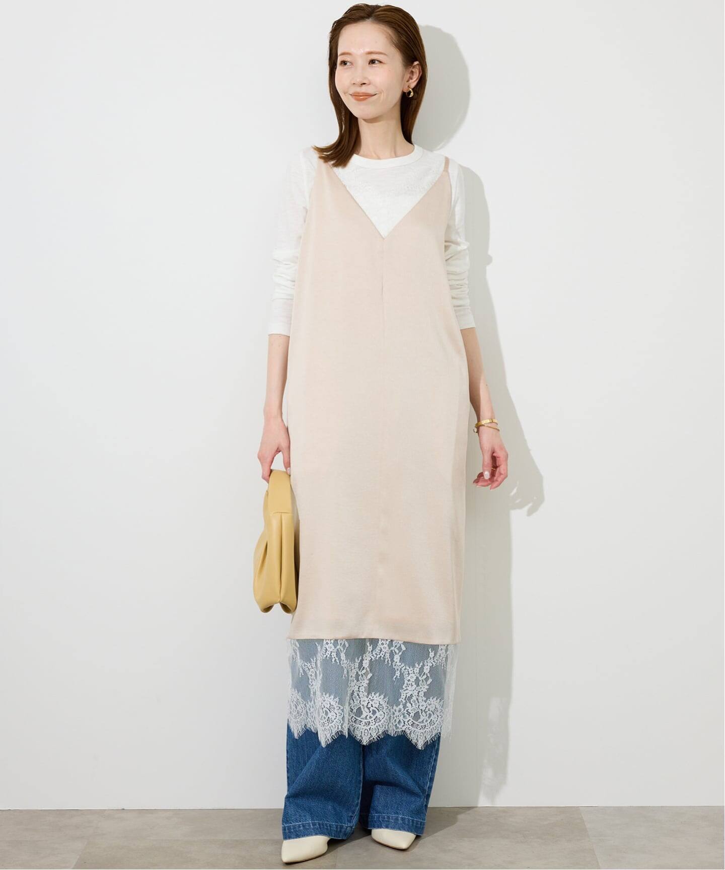 WEB限定カラー有り/追加》レースサテンワンピース（ワンピース