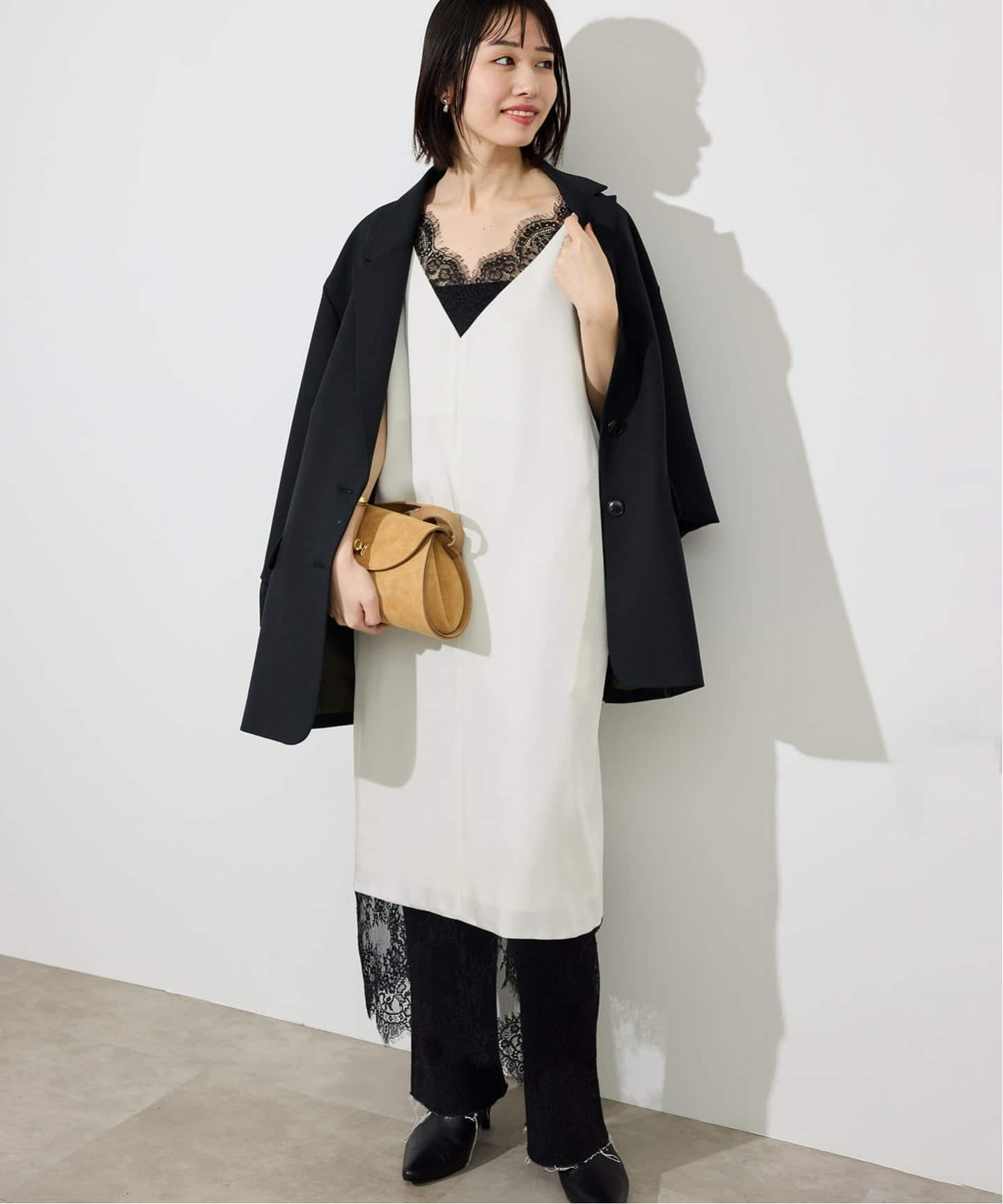 WEB限定カラー有り/追加2予約》レースサテンワンピース（ワンピース