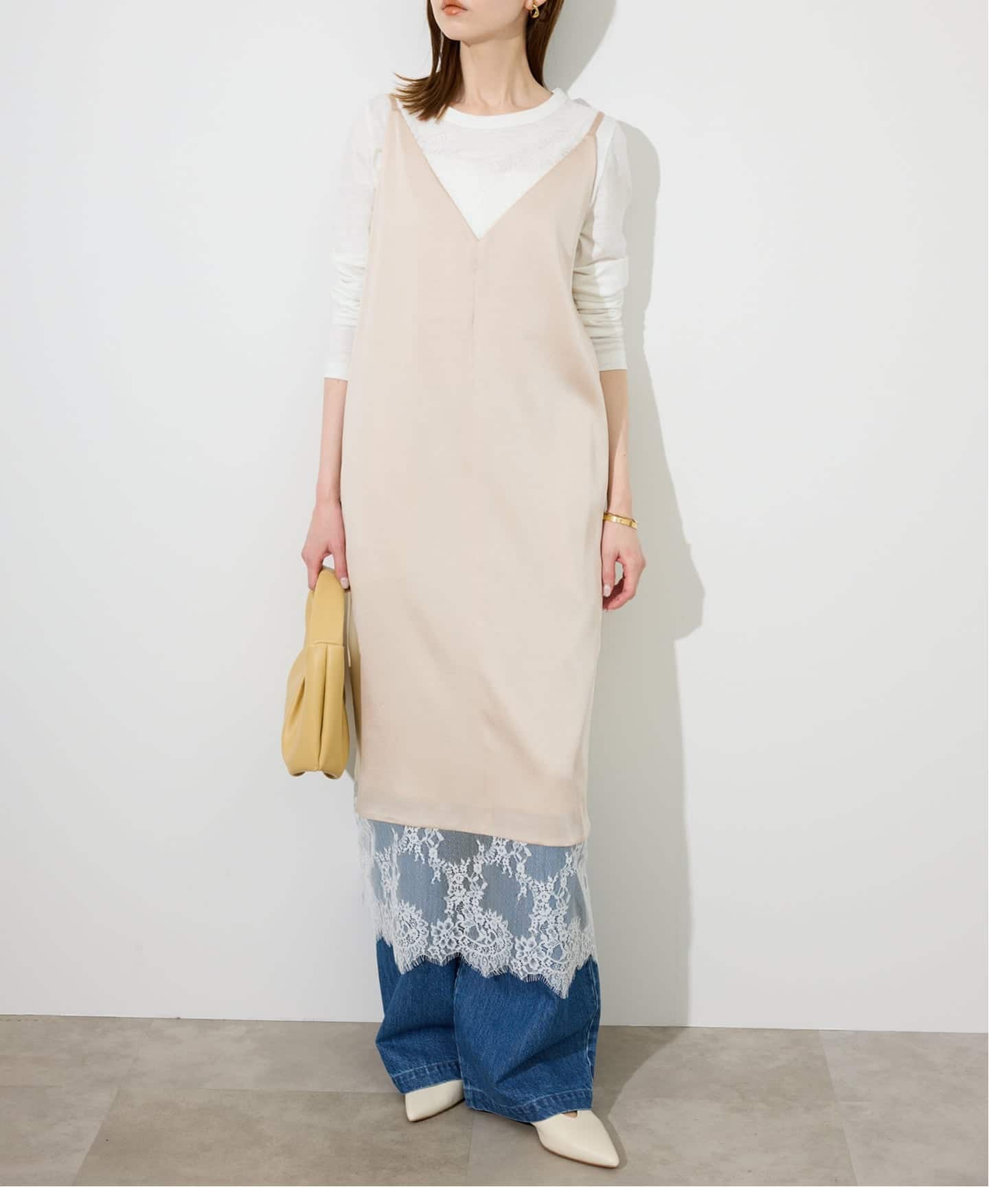 WEB限定カラー有り/追加2予約》レースサテンワンピース（ワンピース