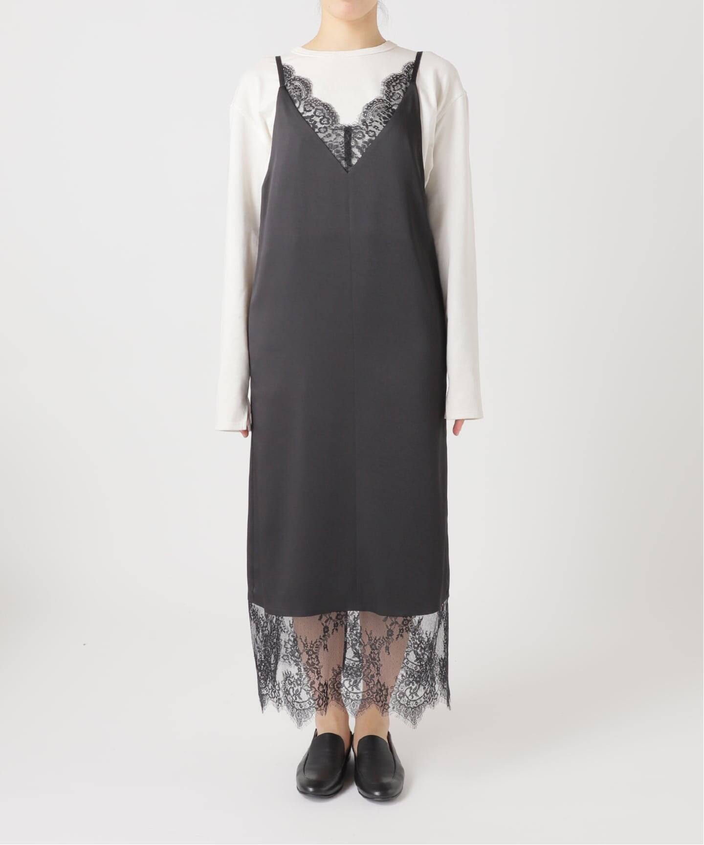 レースサテンワンピース WEB限定/追加2予約》レースサテンワンピース（ワンピース）｜SLOBE