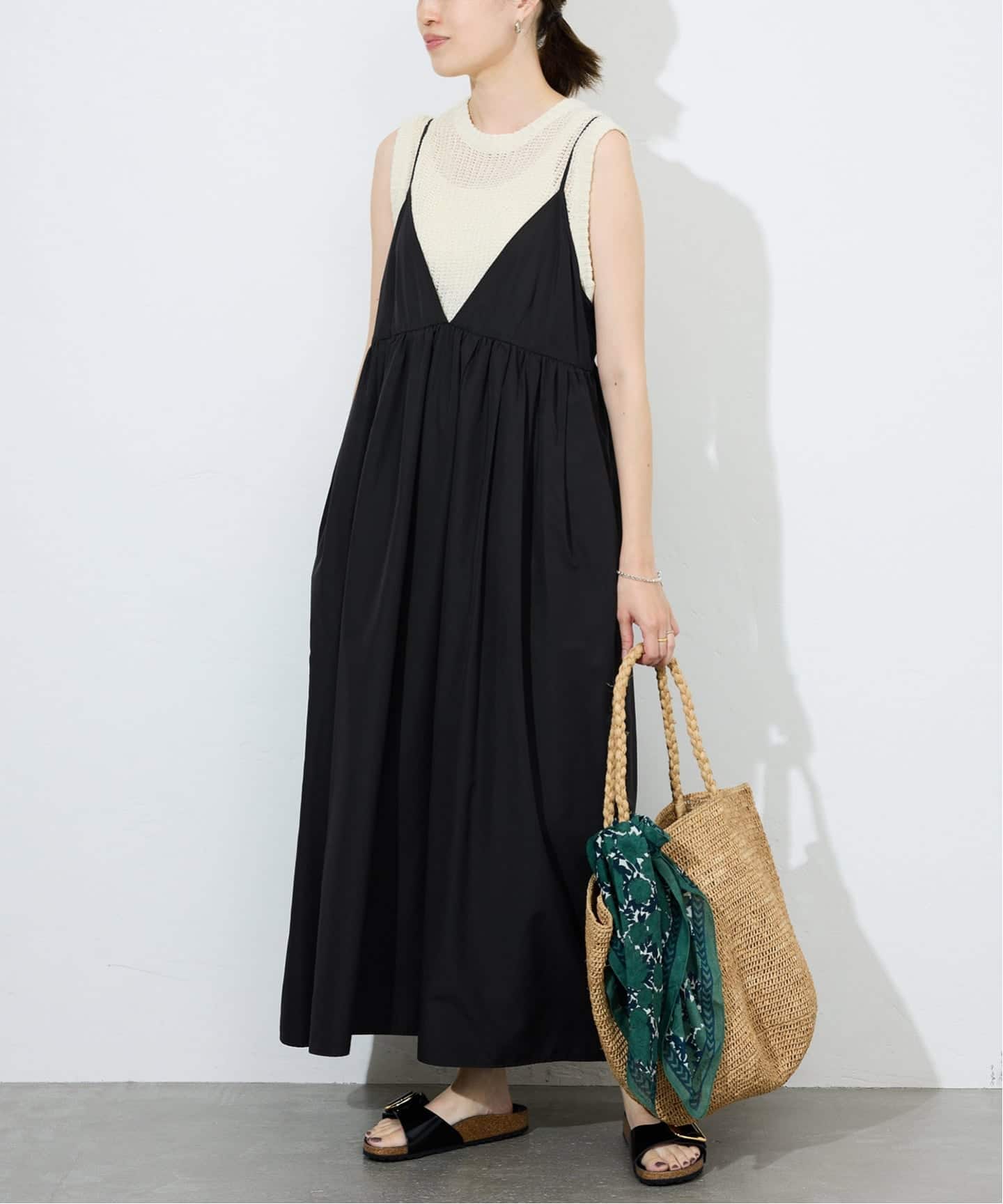 WEB限定/追加4予約》タフタギャザーキャミワンピース（ワンピース