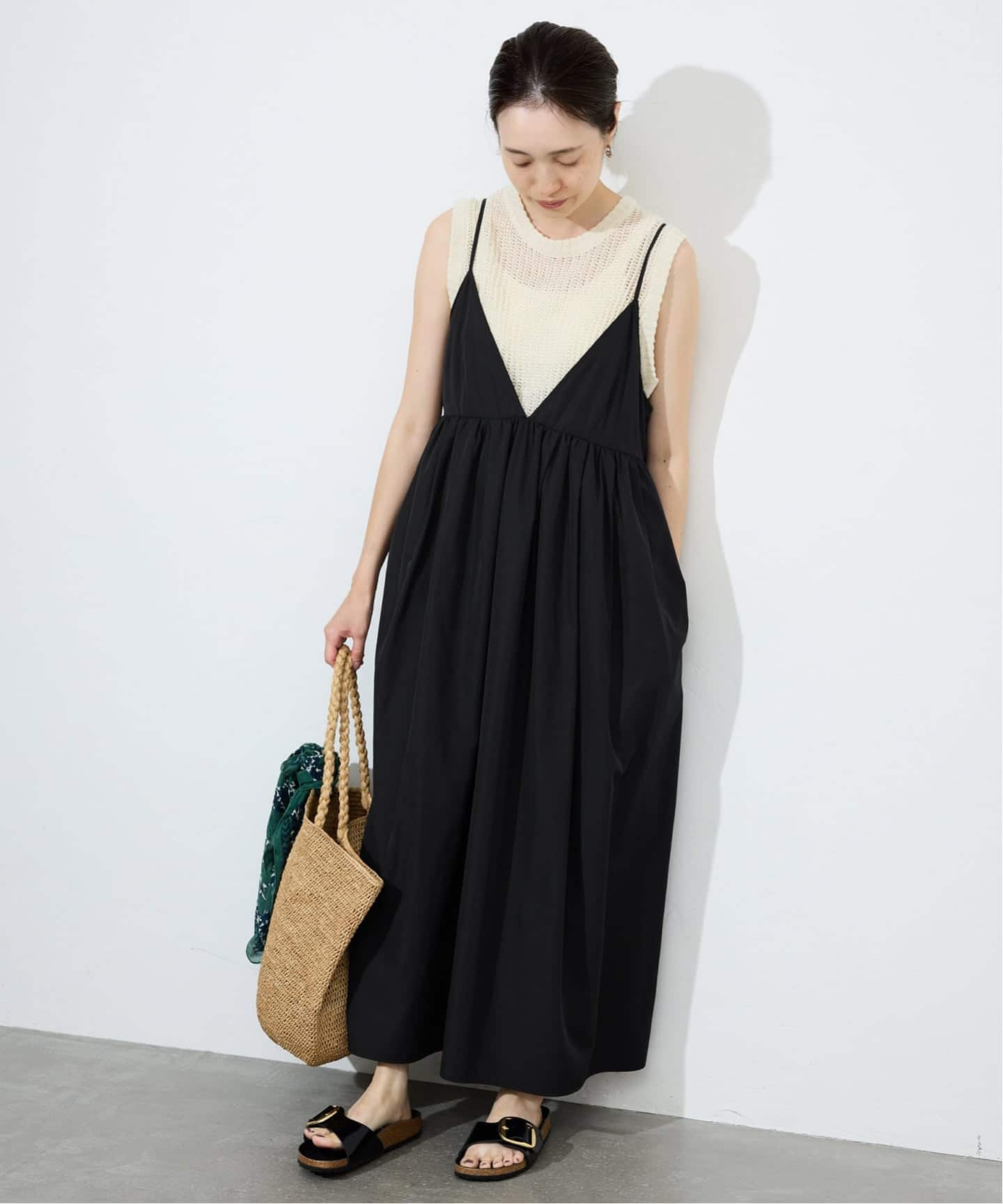 タフタギャザーキャミワンピース36 タフタギャザーキャミワンピース36 WEB限定/追加2》タフタギャザー