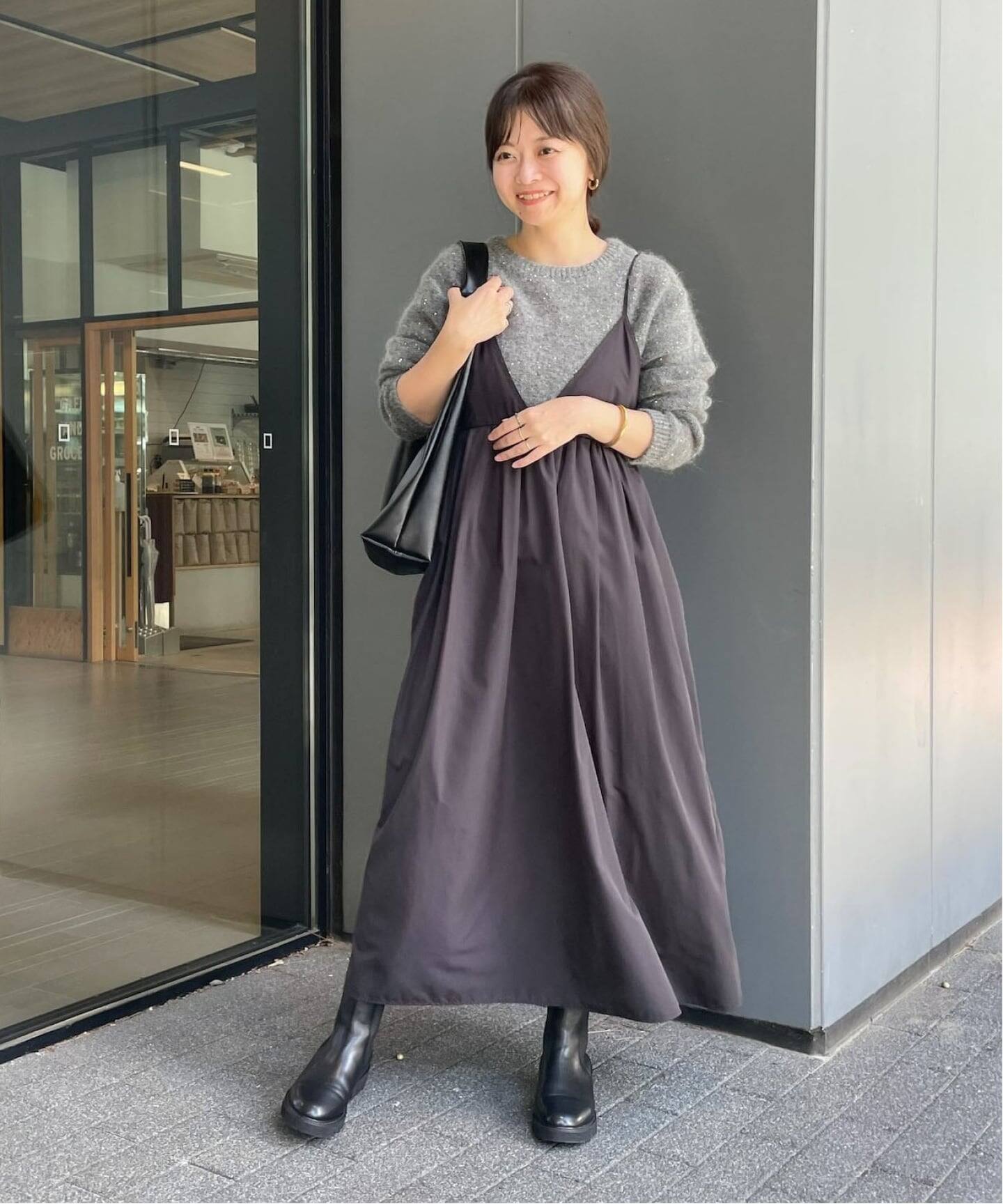 WEB限定/追加4予約》タフタギャザーキャミワンピース（ワンピース