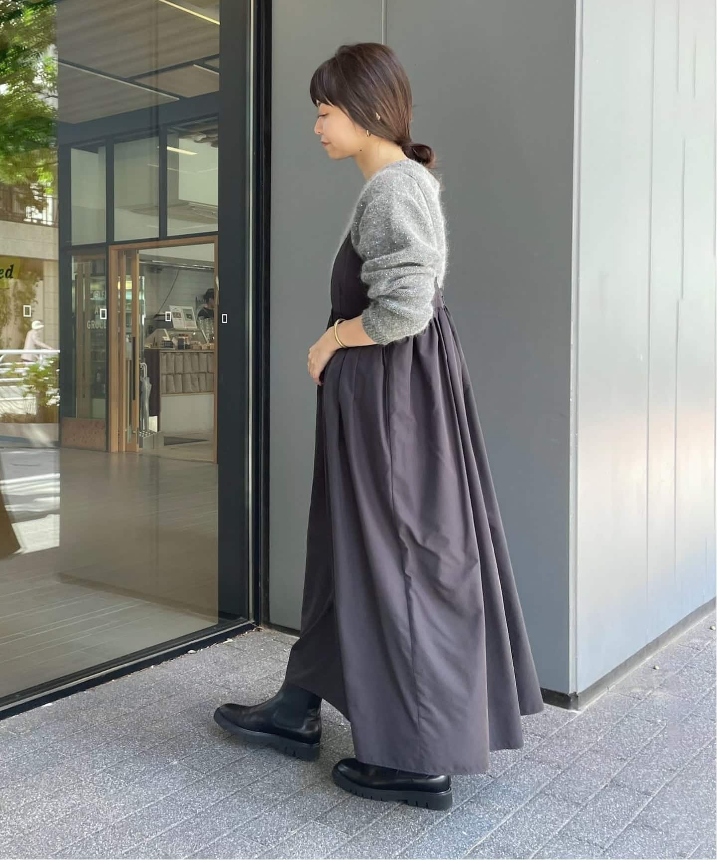 WEB限定/追加4》タフタギャザーキャミワンピース（ワンピース）｜SLOBE