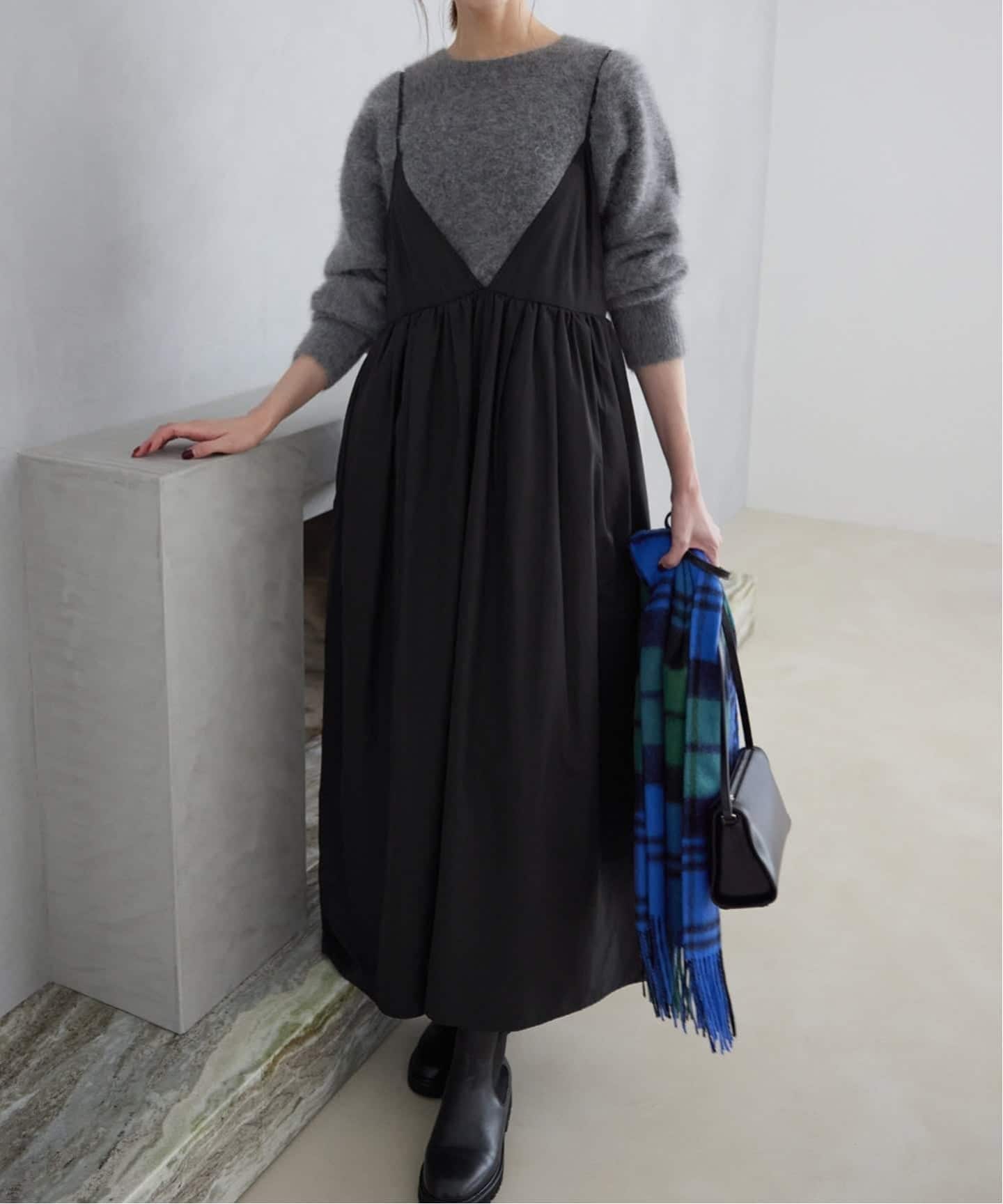 新品タグ付き✨スローブイエナ　タフタ ギャザーキャミワンピース　M ボリューム WEB限定/追加予約》タフタギャザーキャミワンピース（ワンピース