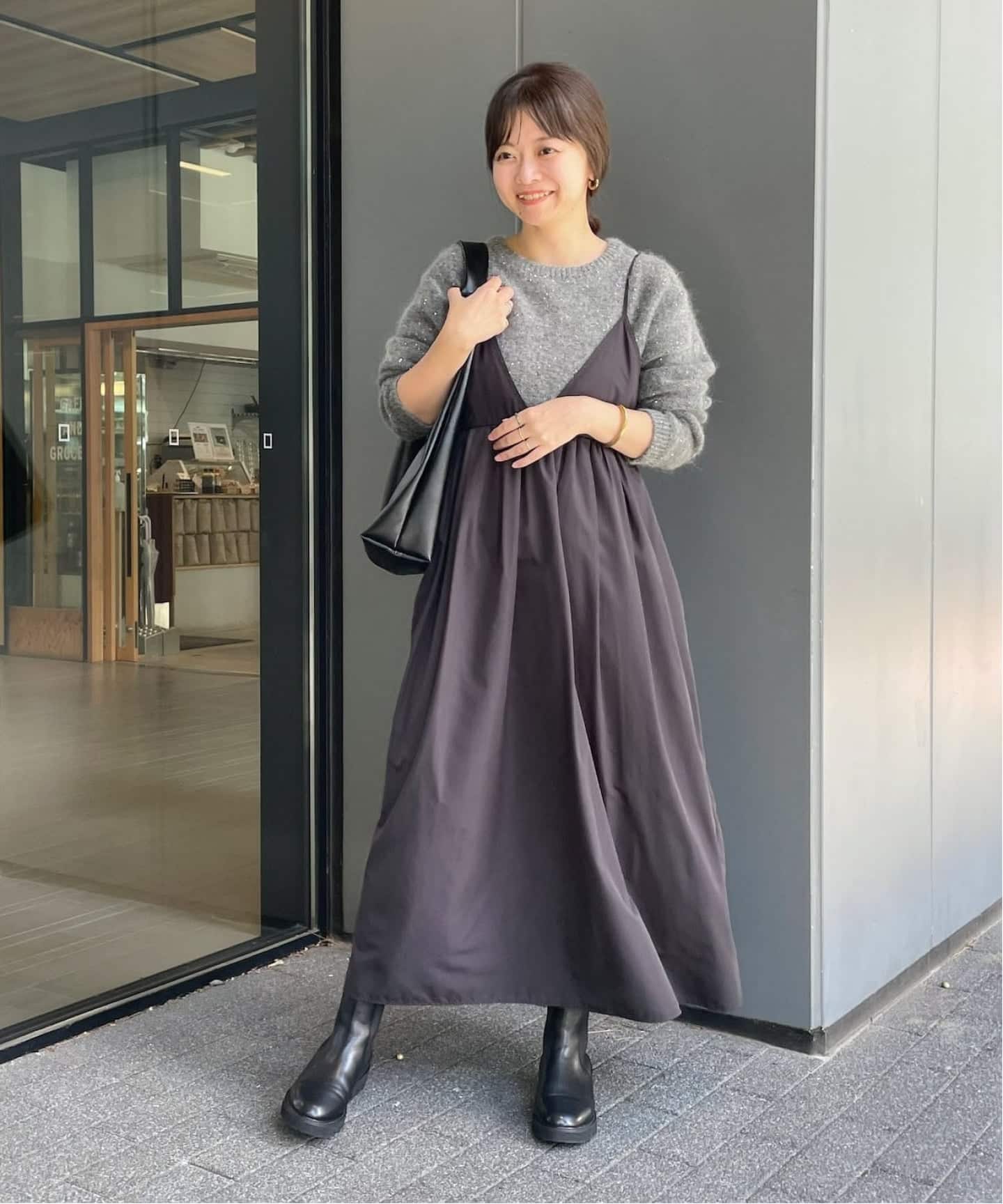 WEB限定/追加2予約》タフタギャザーキャミワンピース（ワンピース
