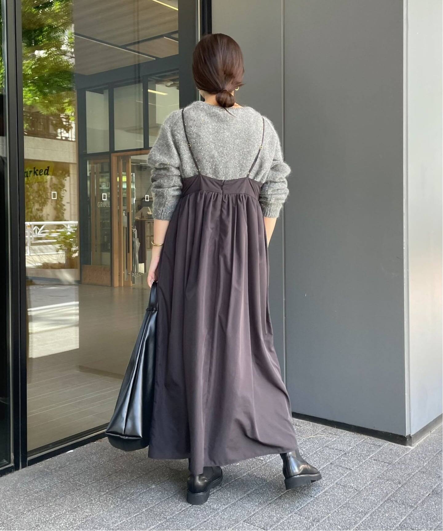 WEB限定/追加2予約》タフタギャザーキャミワンピース（ワンピース