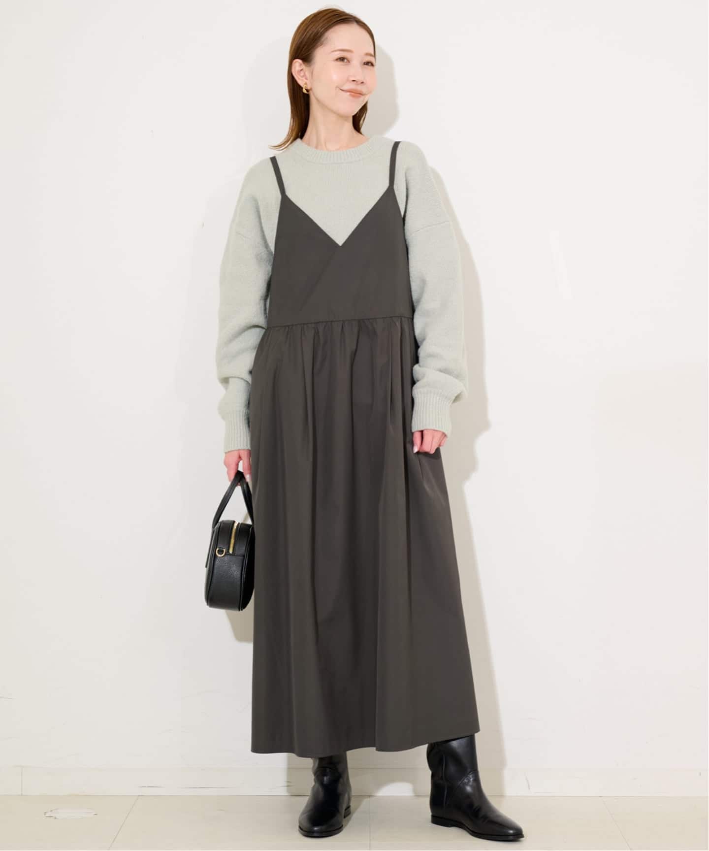 予約》マットタフタキャミワンピース（ワンピース）｜SLOBE IENA