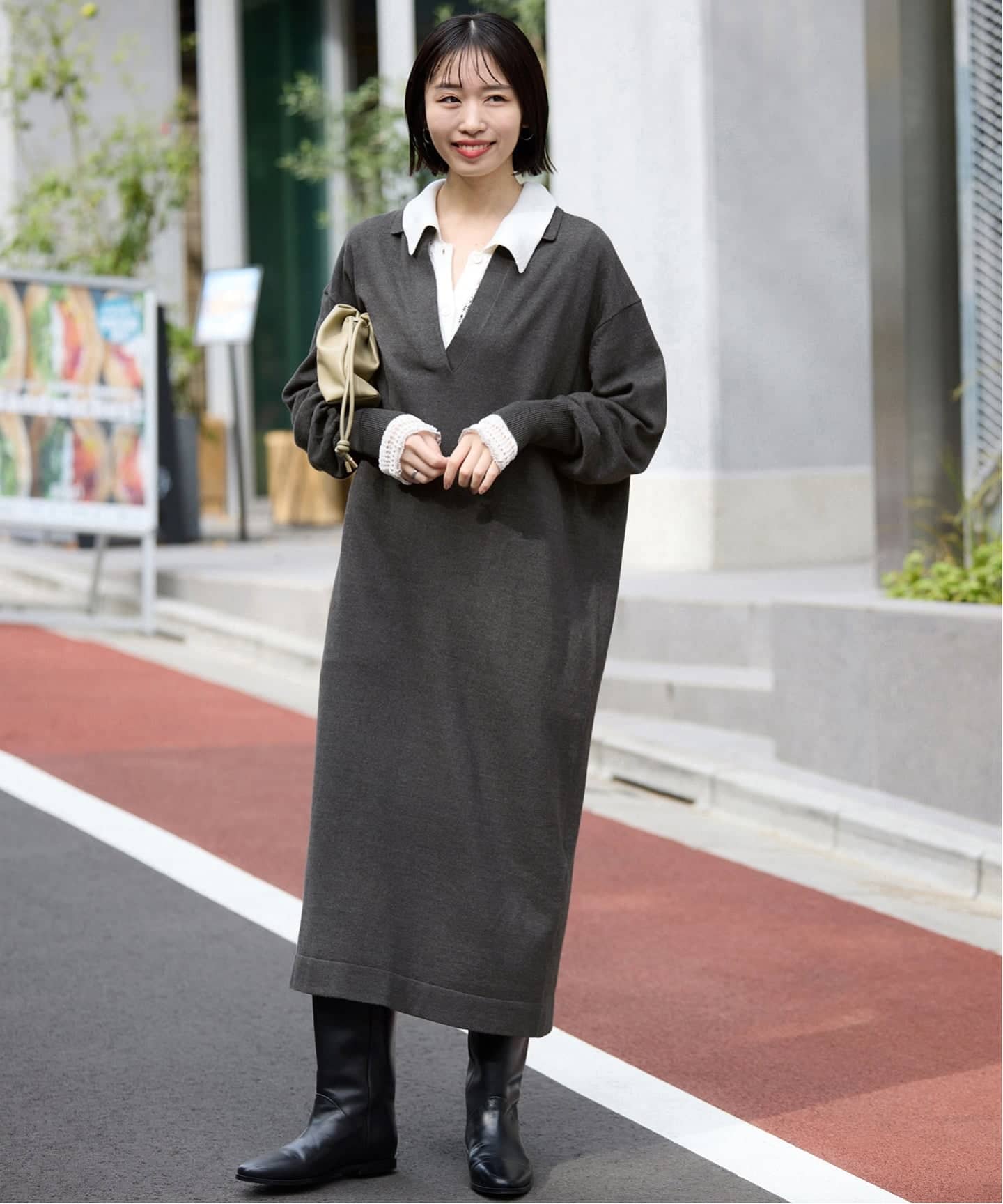 スキッパーニットワンピース（ニットワンピース）｜SLOBE IENA