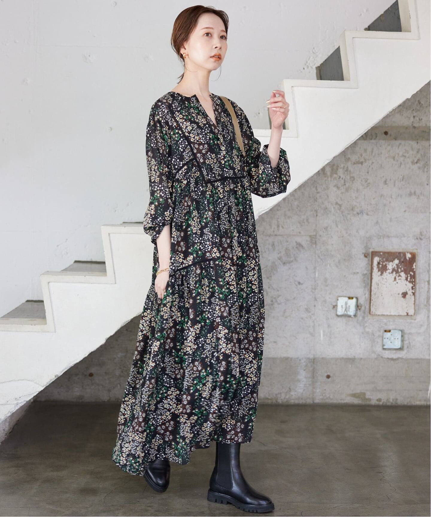 WEB限定/追加2》FLOWER PRINT ワンピース（ワンピース）｜SLOBE IENA