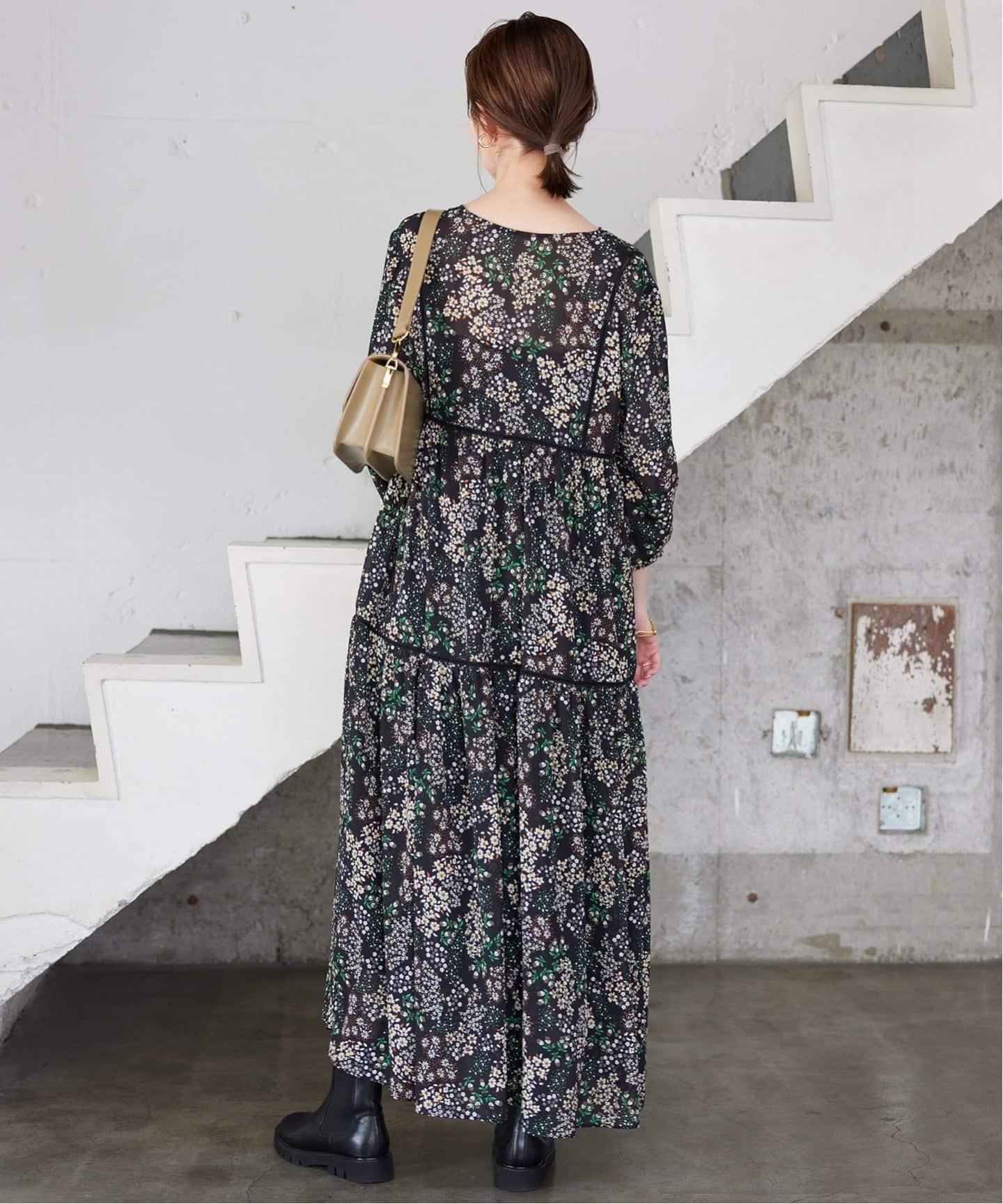 WEB限定/追加予約2》FLOWER PRINT ワンピース（ワンピース）｜SLOBE