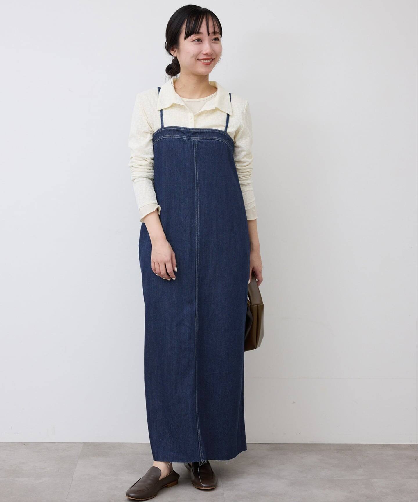 予約》LEDENIM ナローフレアデニムジャンパースカート（ワンピース