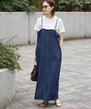《予約》LEDENIM ナローフレアデニムジャンパースカート