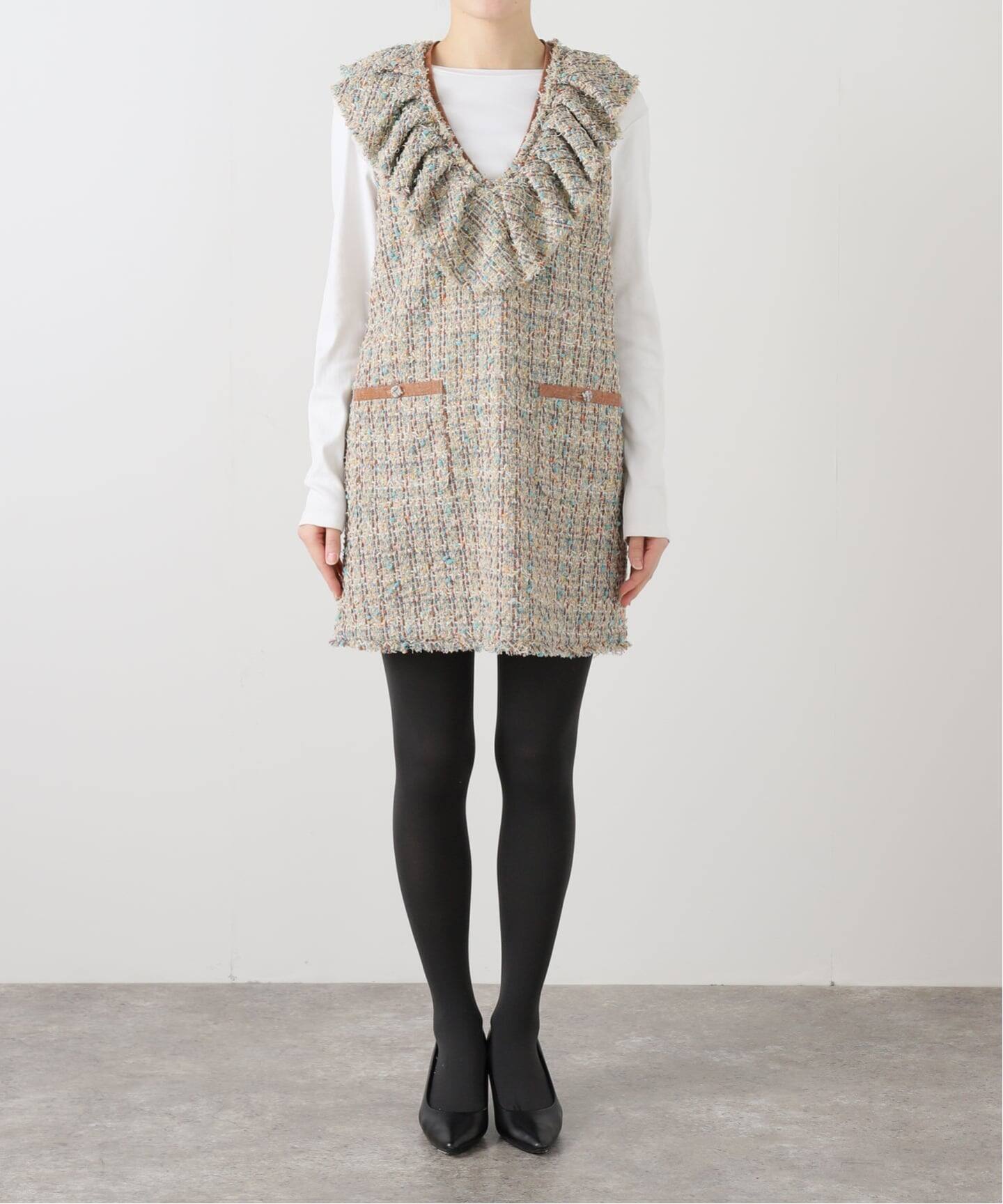 IENA LA BOUCLE LINTONツィードミニドレス（ワンピース）｜IENA