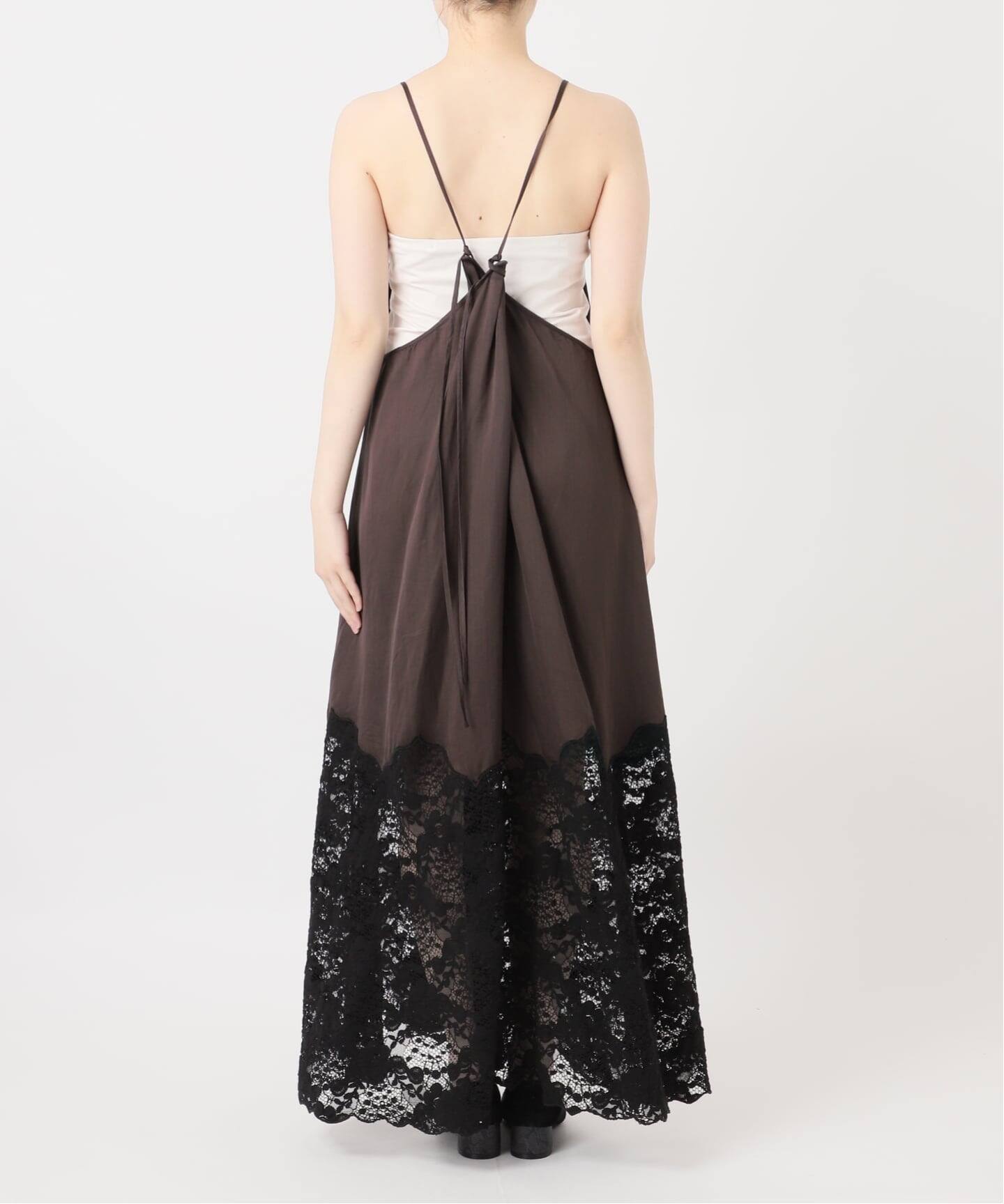 IENA LA BOUCLE R/Lサテンレースコンビキャミドレ（ワンピース）｜IENA