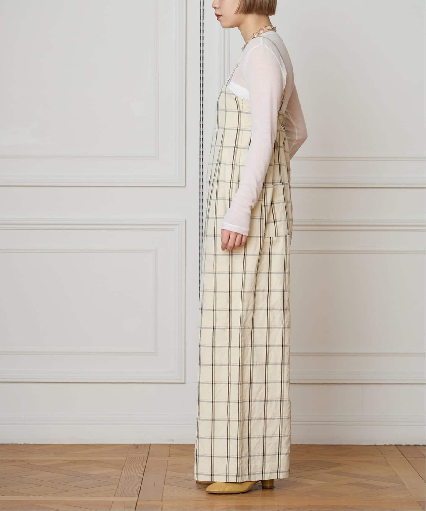 IENA LA BOUCLE P/Lチェックベアオールインワン（サロペット