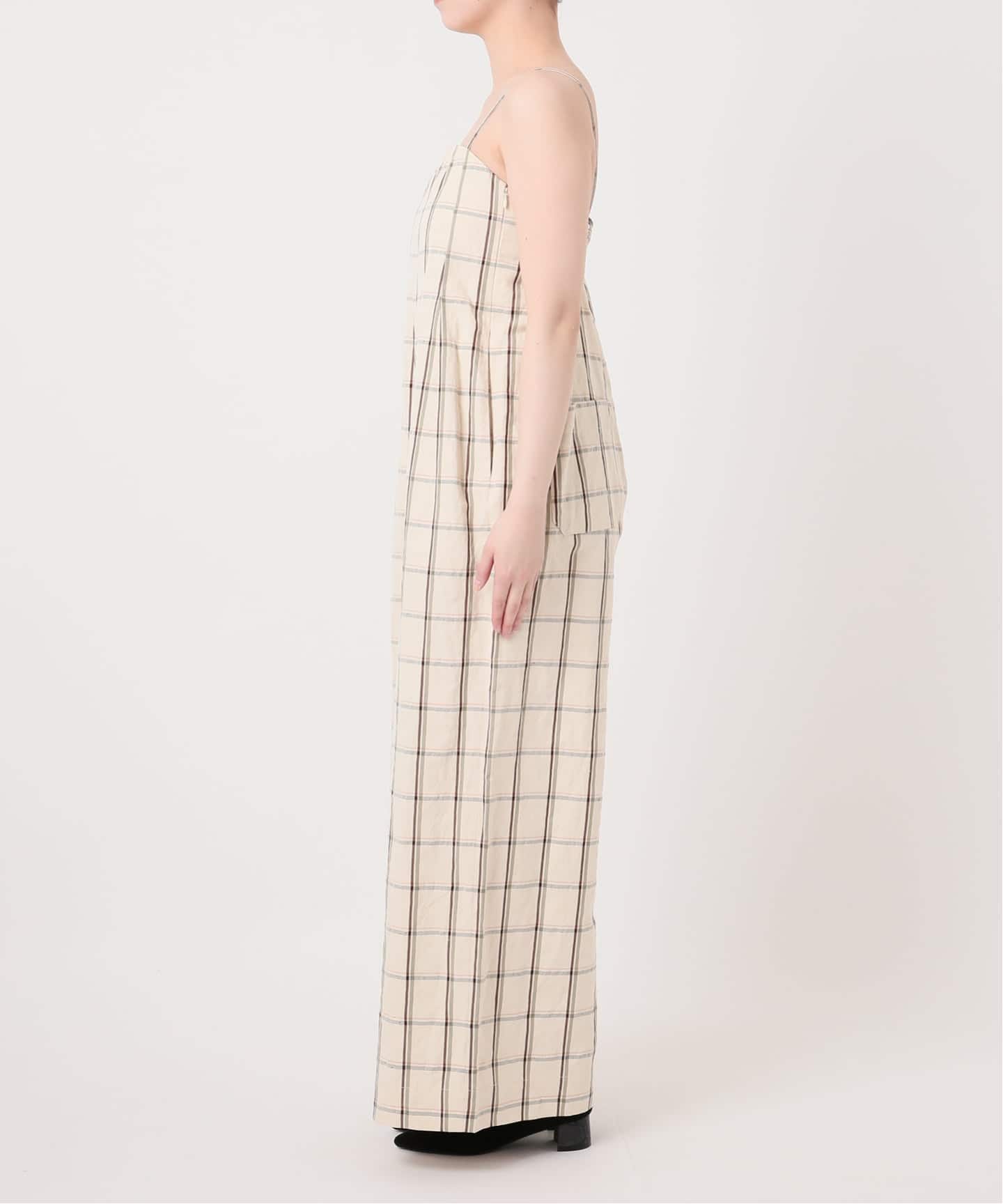 IENA LA BOUCLE P/Lチェックベアオールインワン（サロペット