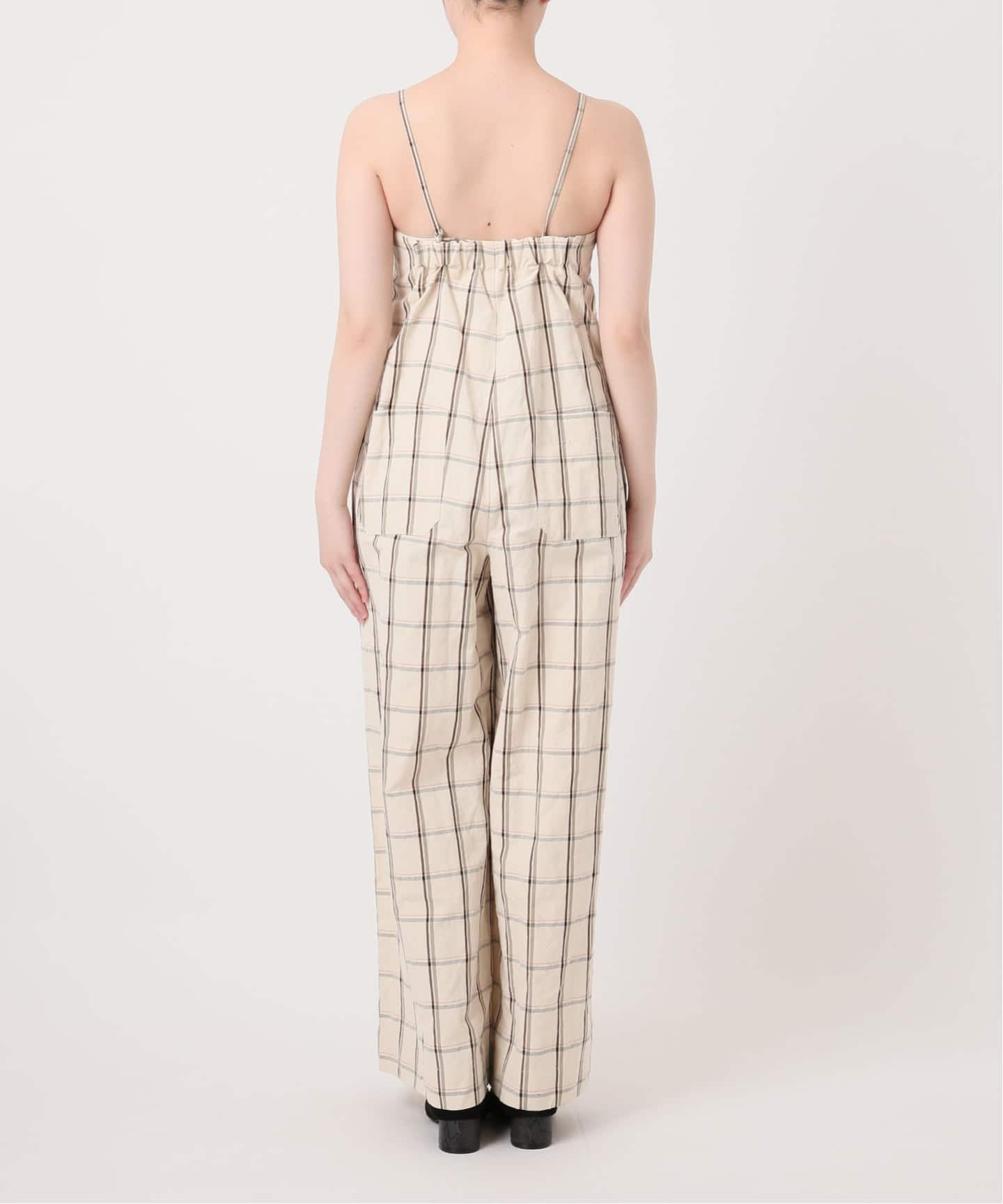 IENA LA BOUCLE P/Lチェックベアオールインワン（サロペット