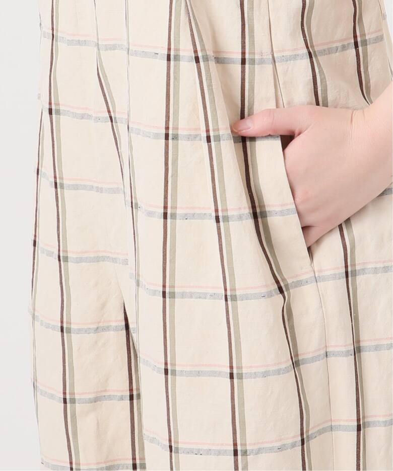 IENA LA BOUCLE P/Lチェックベアオールインワン（サロペット 