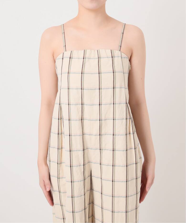 IENA LA BOUCLE P/Lチェックベアオールインワン（サロペット 