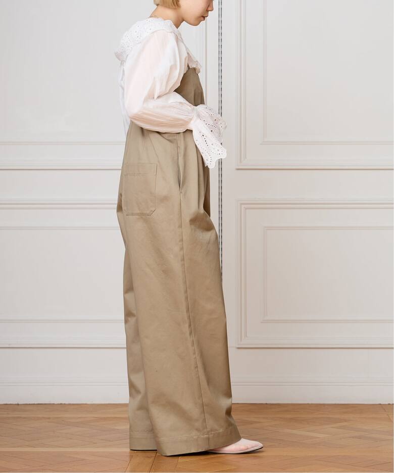 IENA LA BOUCLE コットンギャバジンベアオールインワン（サロペット 