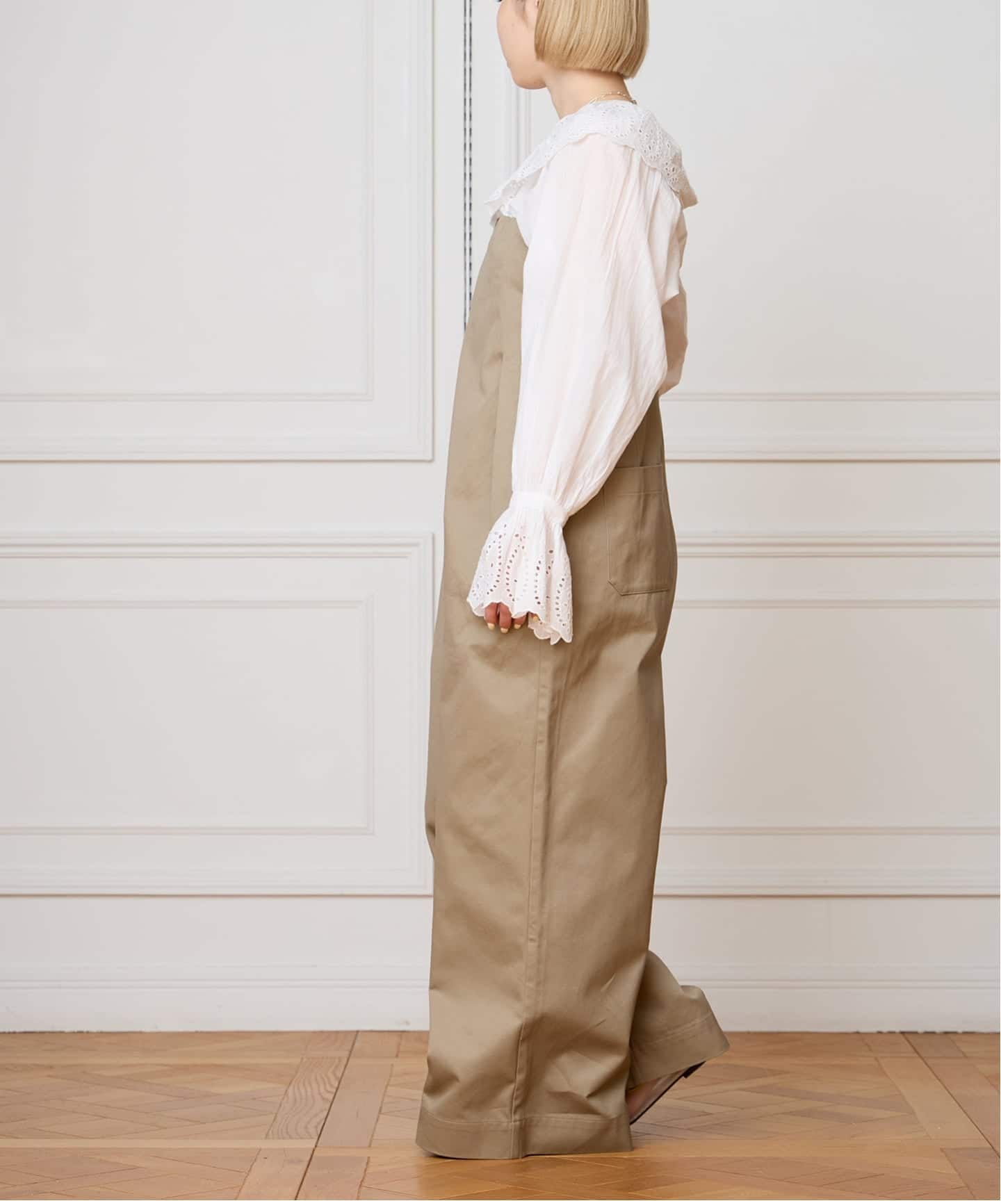 IENA LA BOUCLE コットンギャバジンベアオールインワン（サロペット