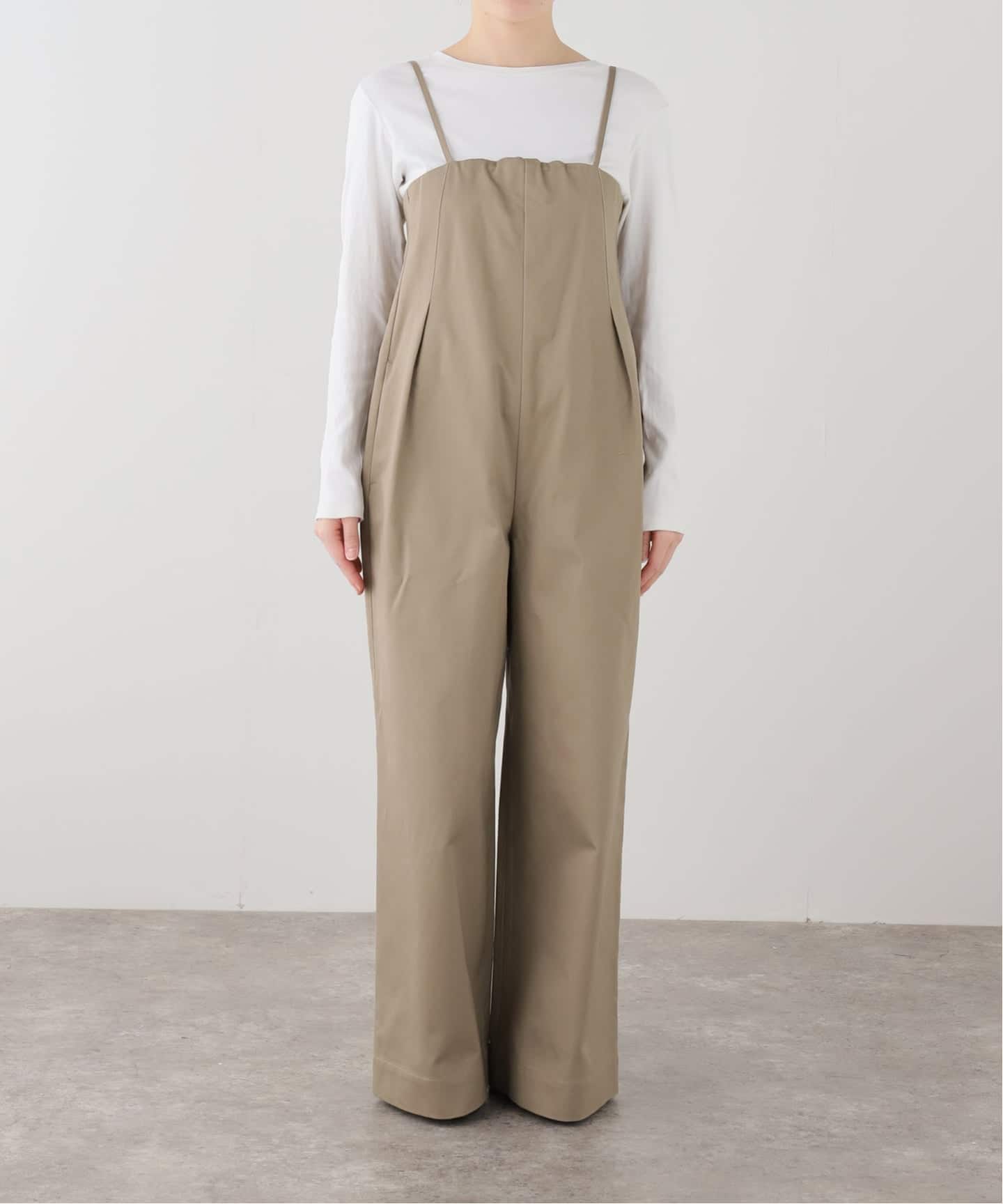 IENA LA BOUCLE コットンギャバジンベアオールインワン（サロペット